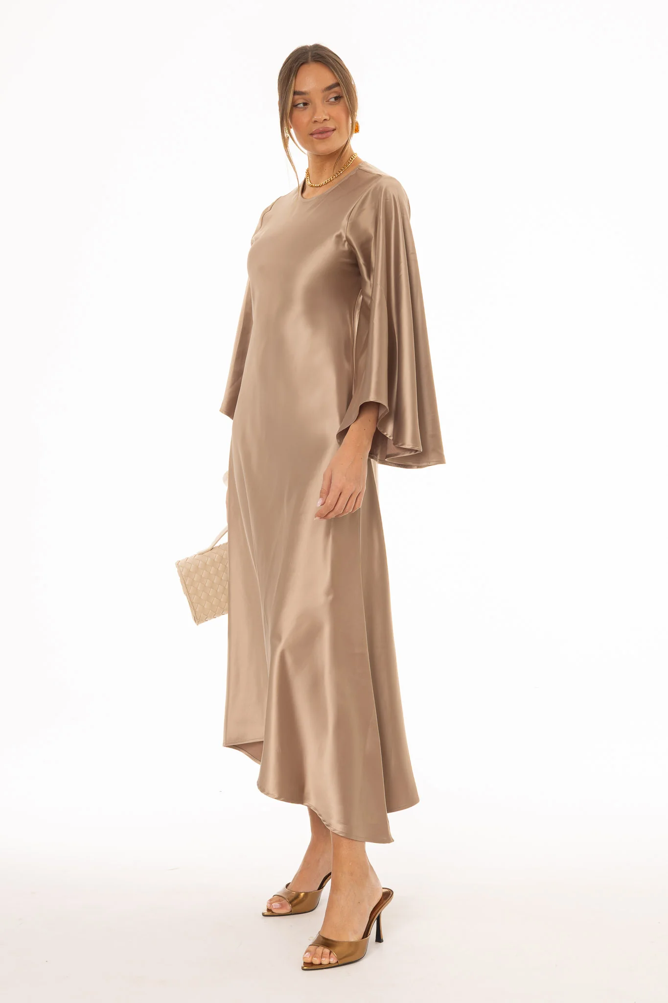 Bronze Flare Sleeve Maxi Dress - Image 2