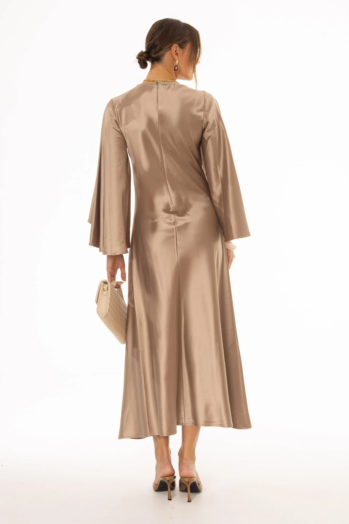 Bronze Flare Sleeve Maxi Dress - Image 4
