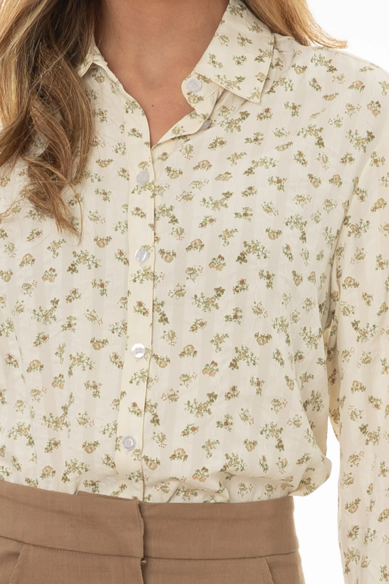Brown Floral Printed Blouse - Image 2