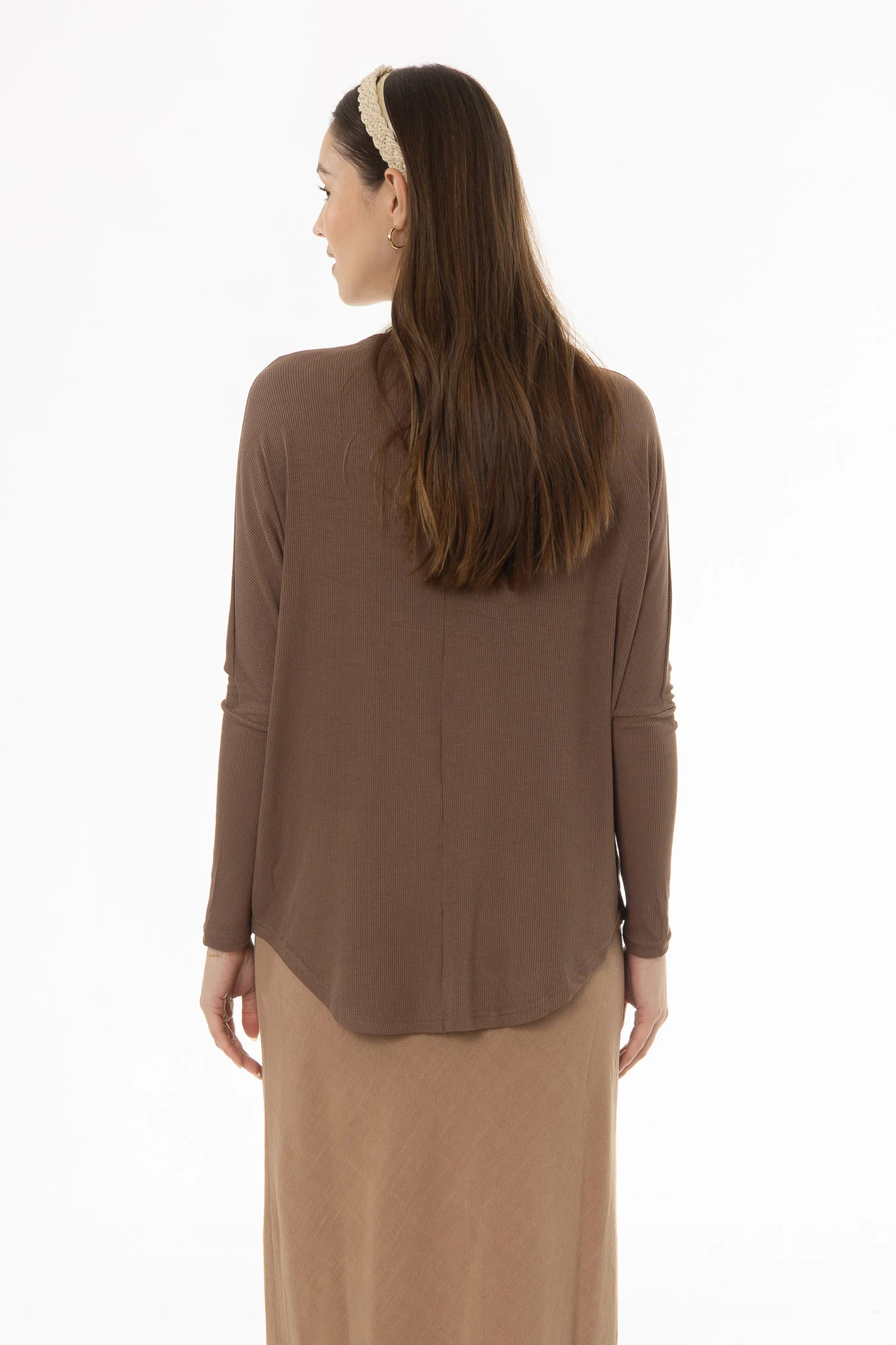 Brown Henley Dolman T-Shirt - Image 4