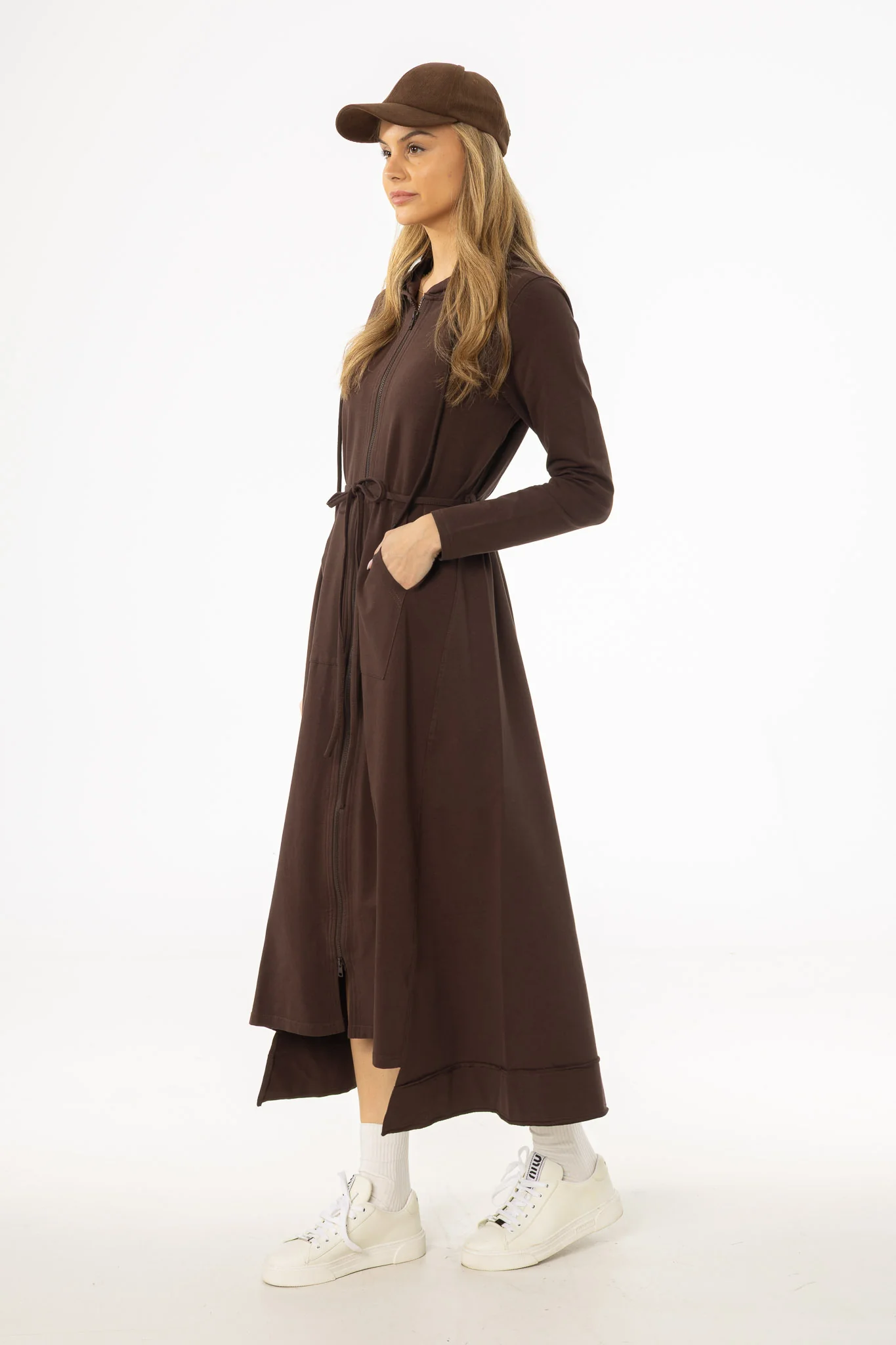 Brown Sweatshirt Maxi Dress - Image 3