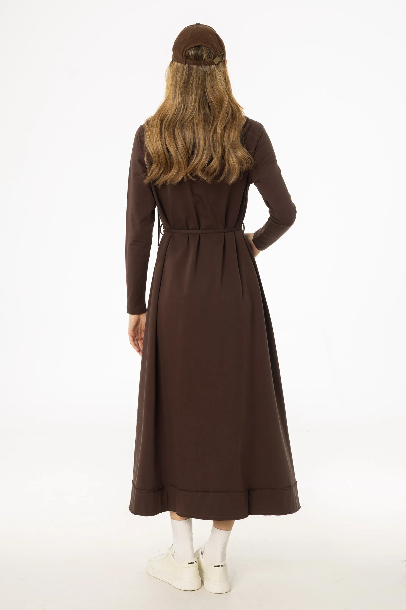 Brown Sweatshirt Maxi Dress - Image 4