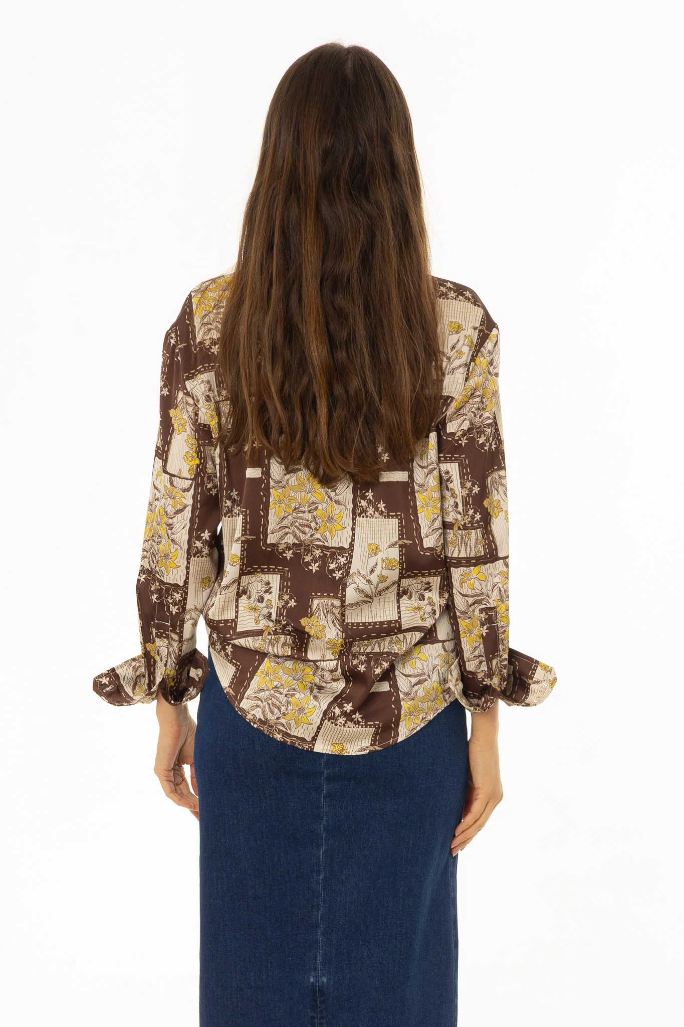 Brown Multi Printed Blouse - Image 4