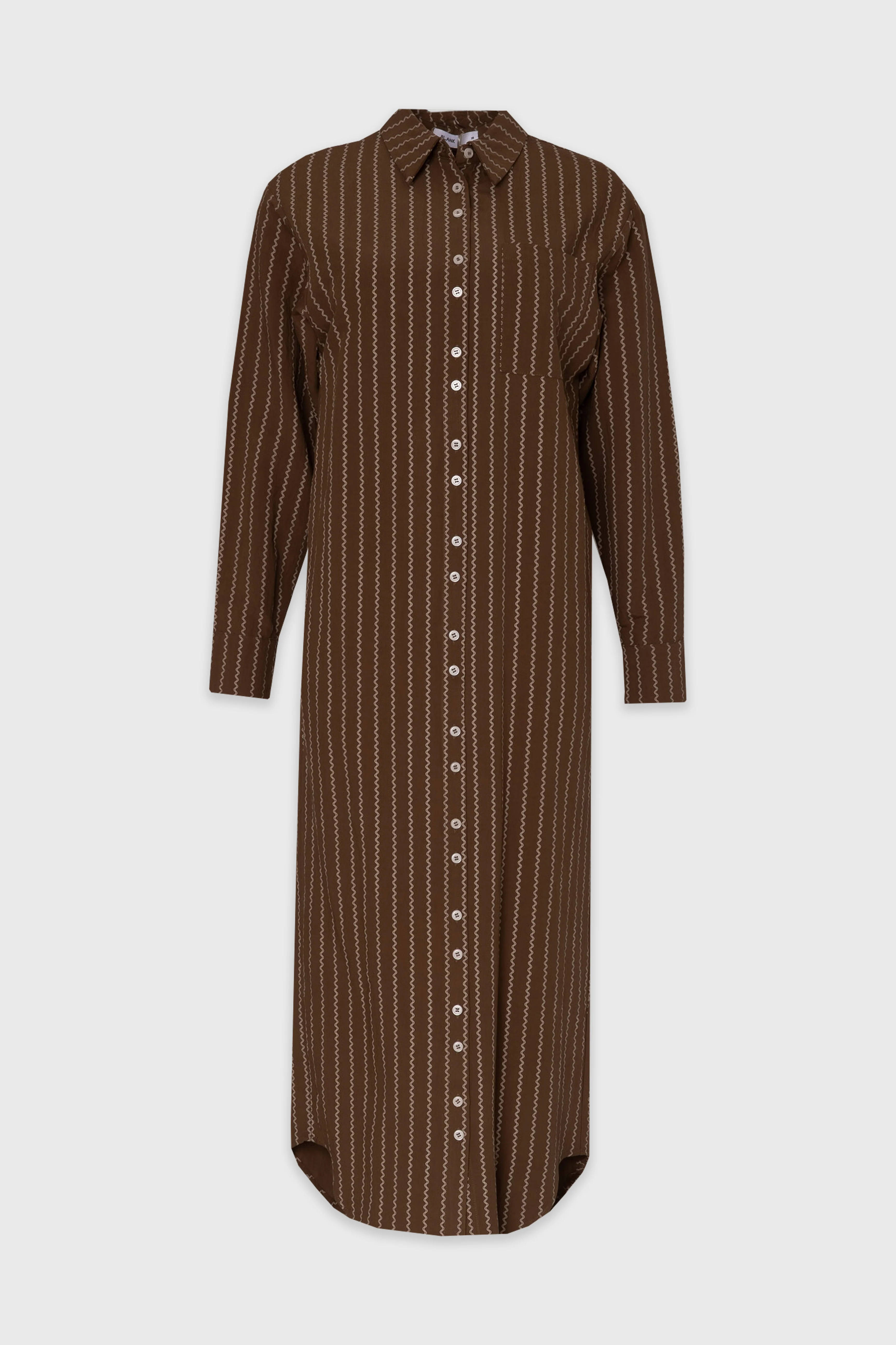 Brown Printed Shirt Maxi Dress - Image 6