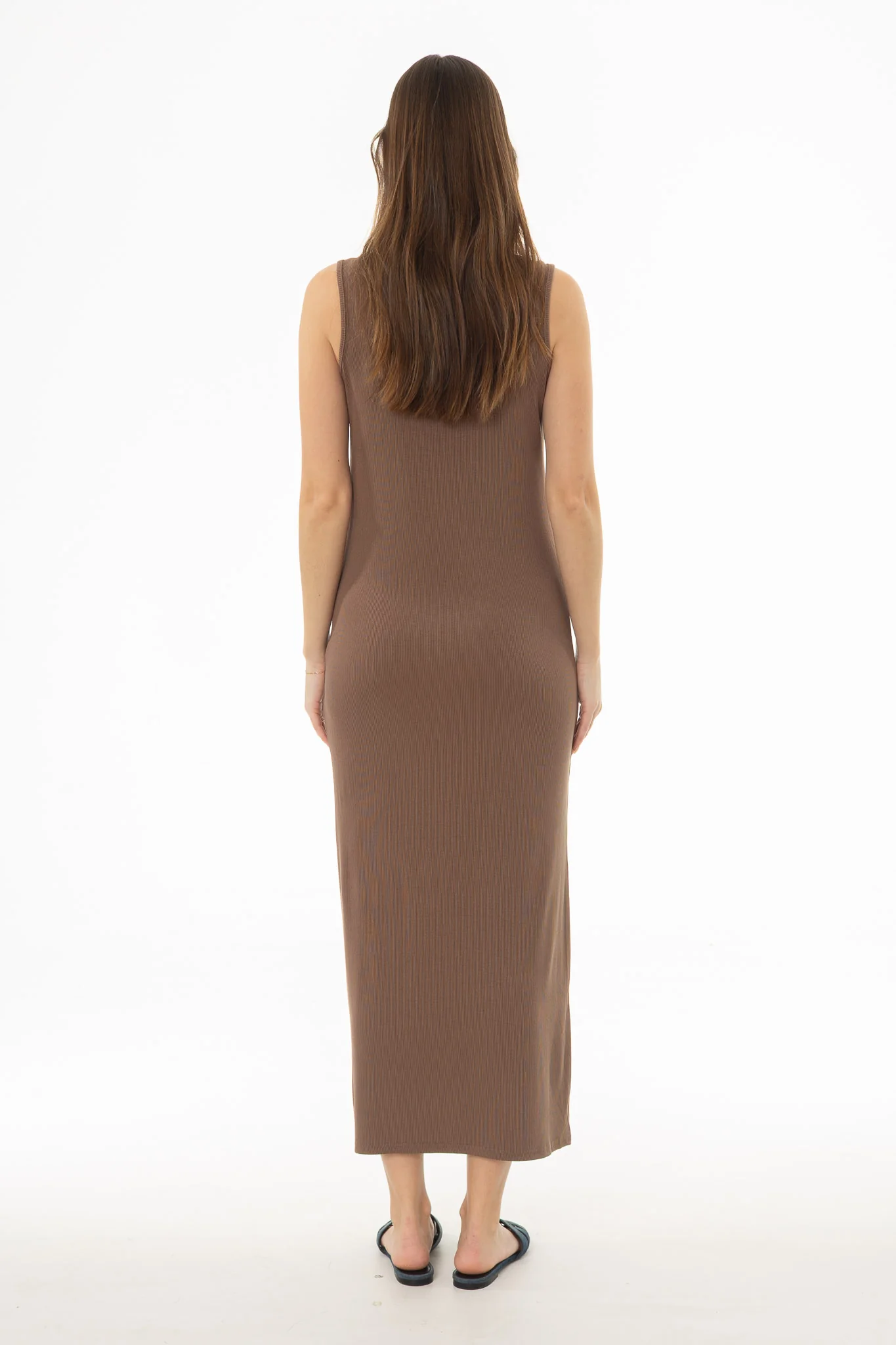 Brown Ribbed Maxi Jumper - Image 4
