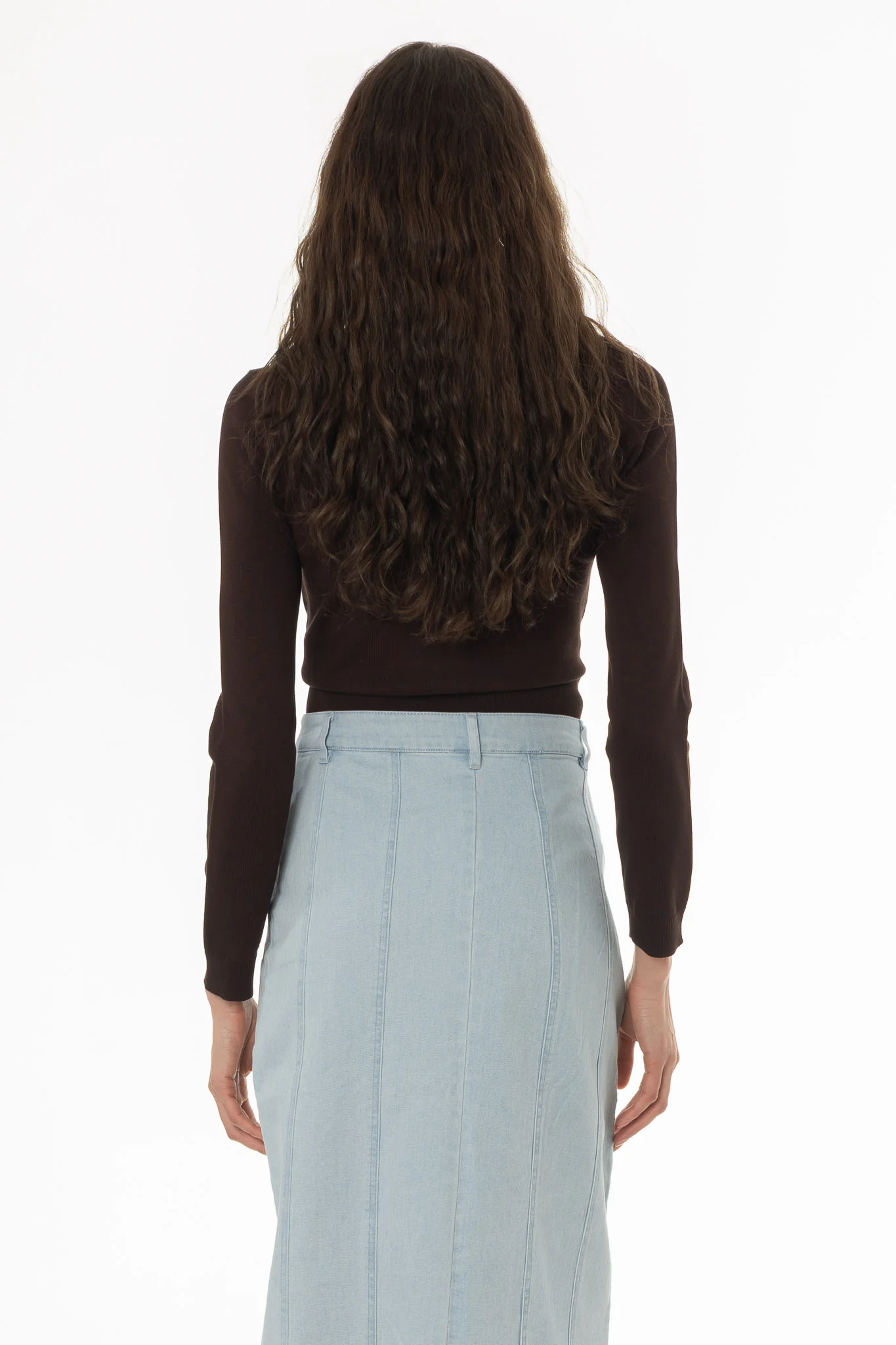 Brown Round Neck Knit Cardigan - Image 4