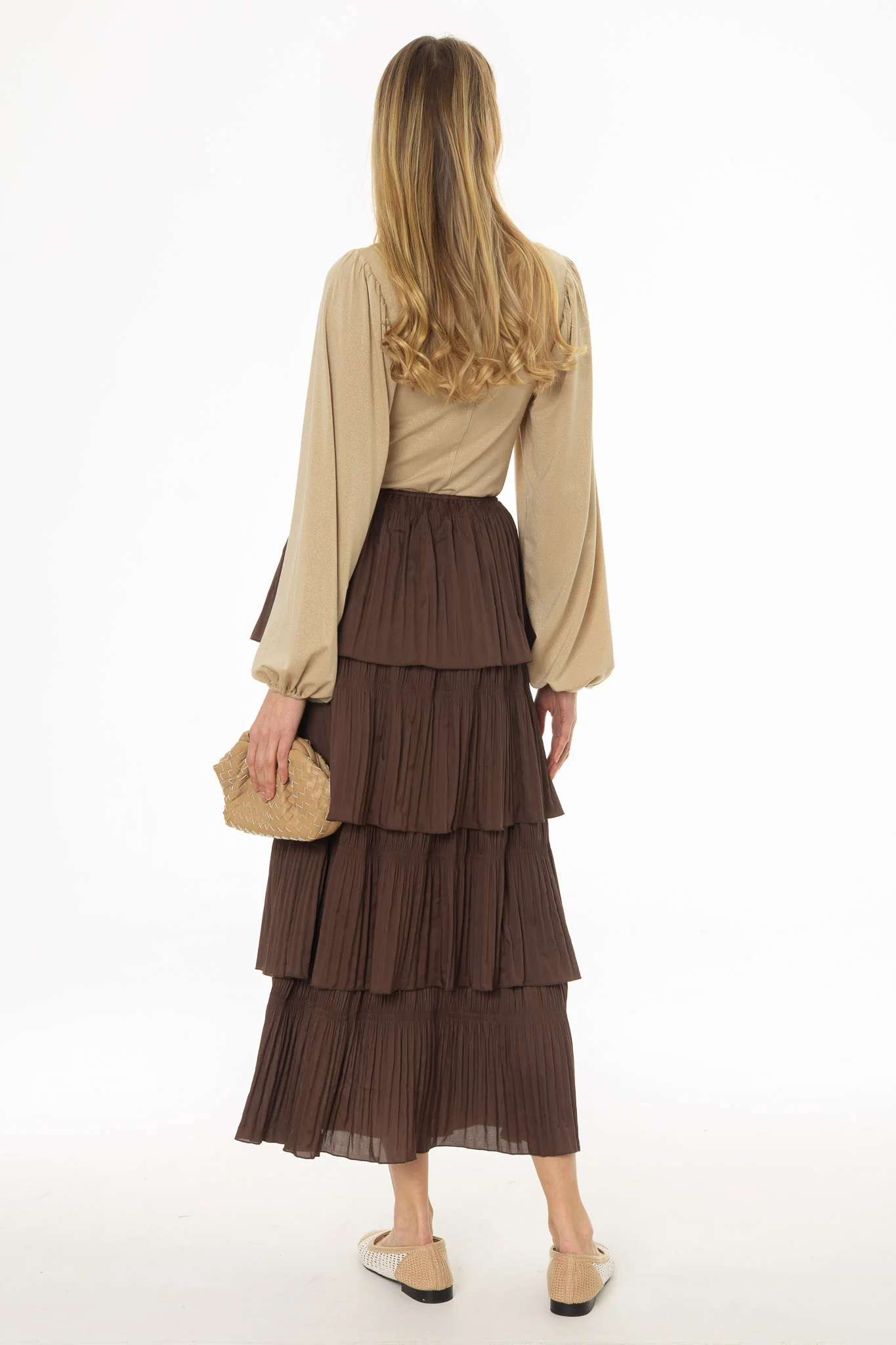 Brown Ruffle Maxi Skirt - Image 4