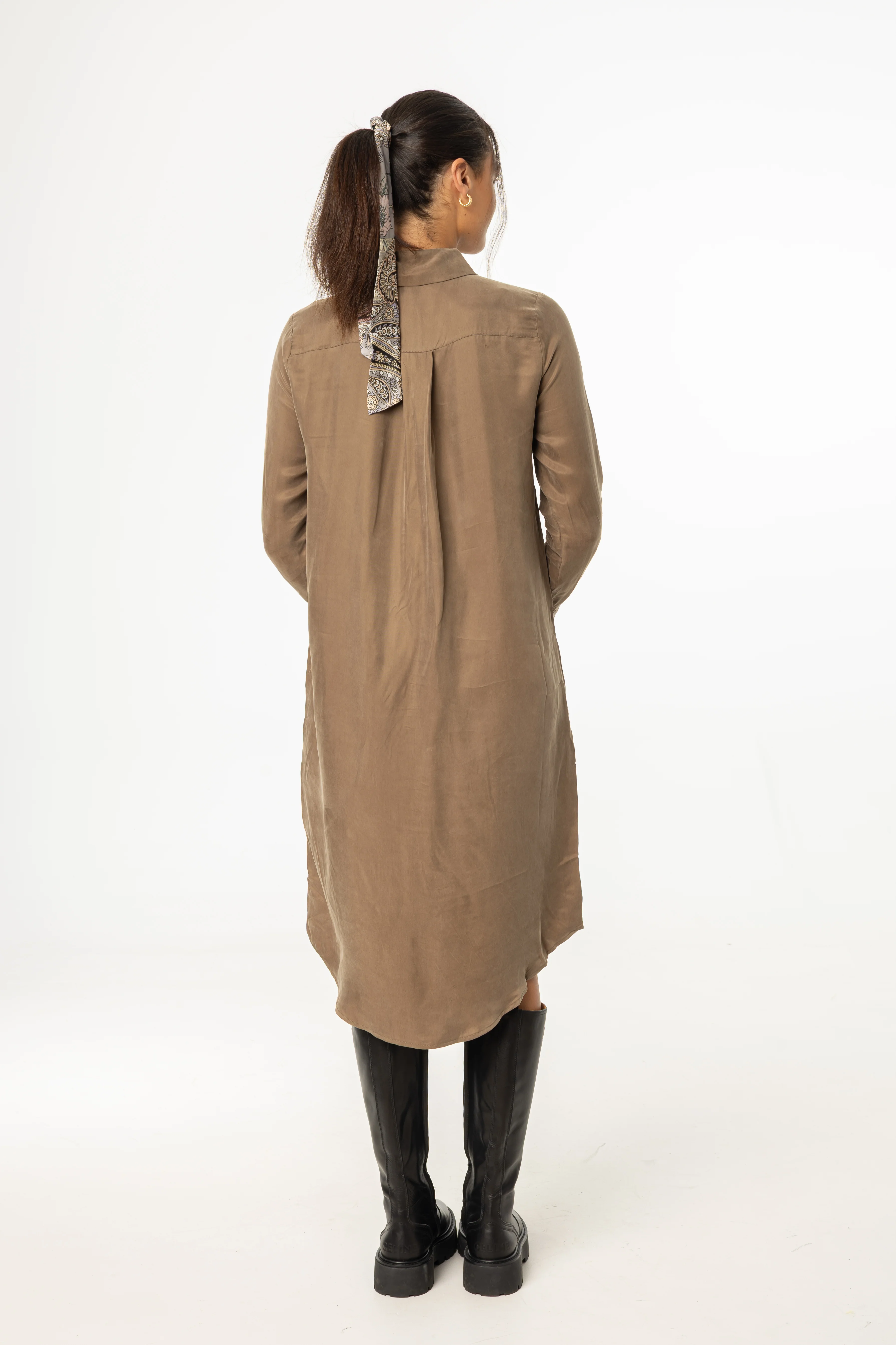 Brown Shirt Dress - Image 3