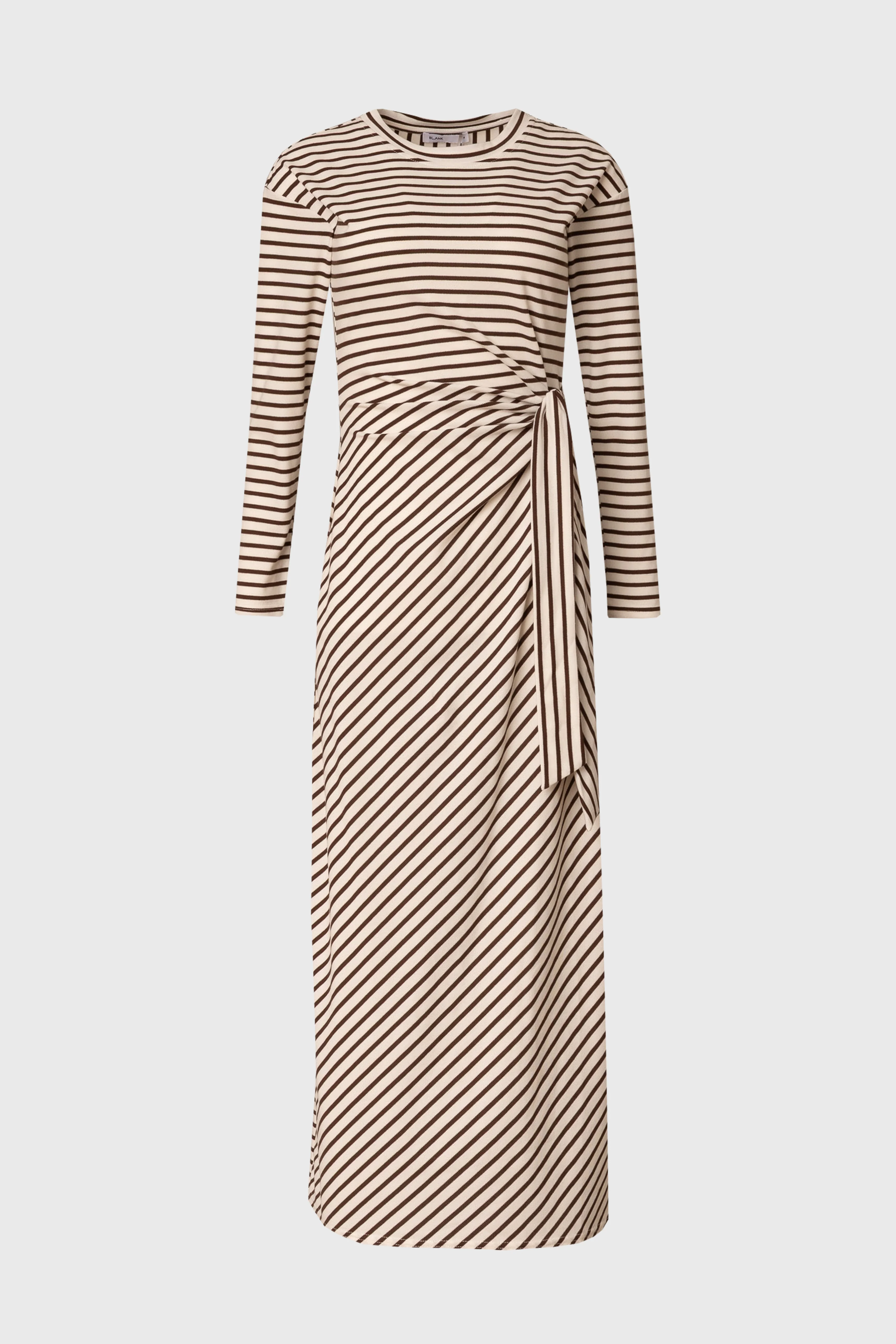 Brown Striped Tie Maxi Dress - Image 6