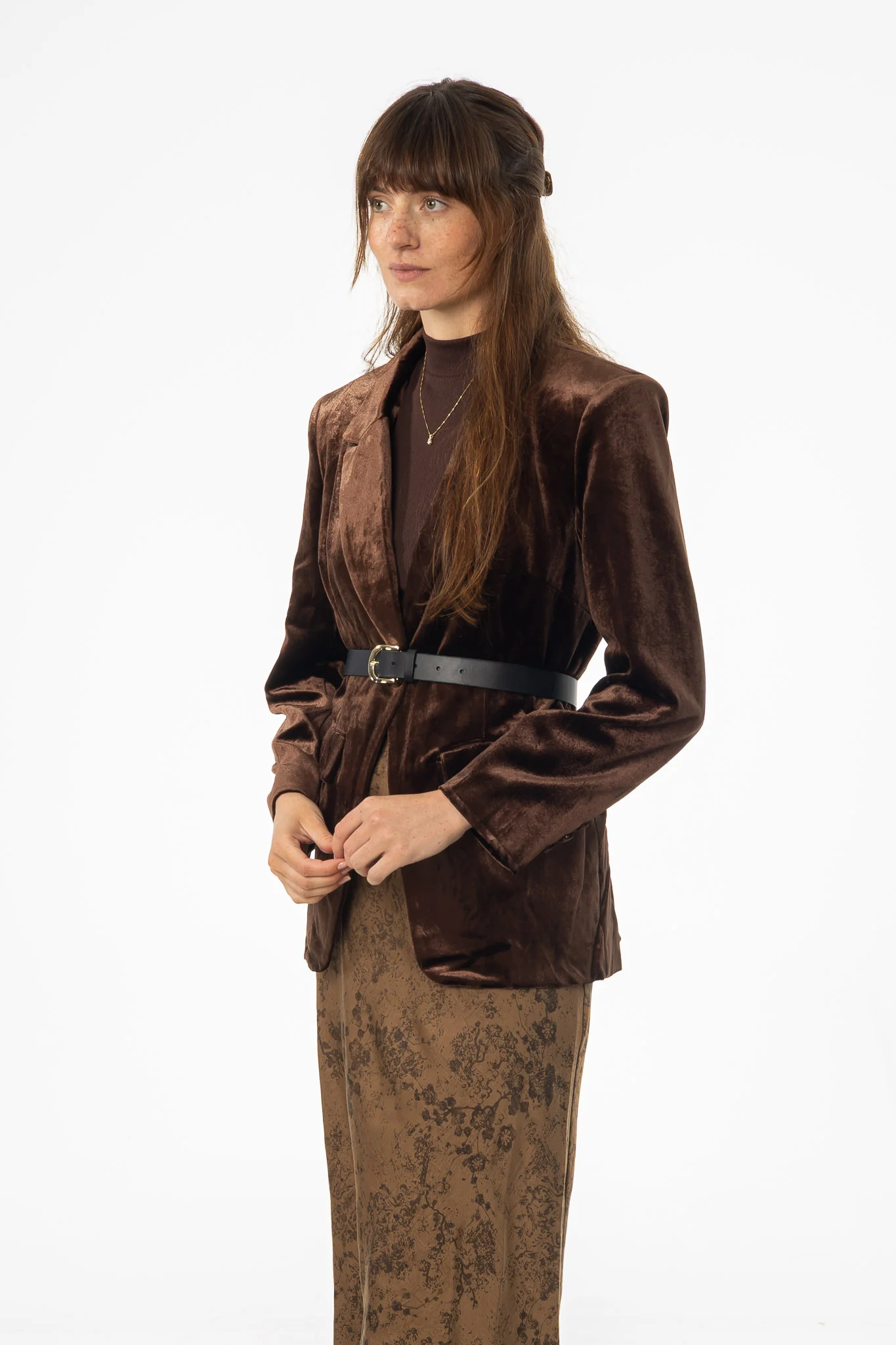Brown Velour Blazer - Image 2