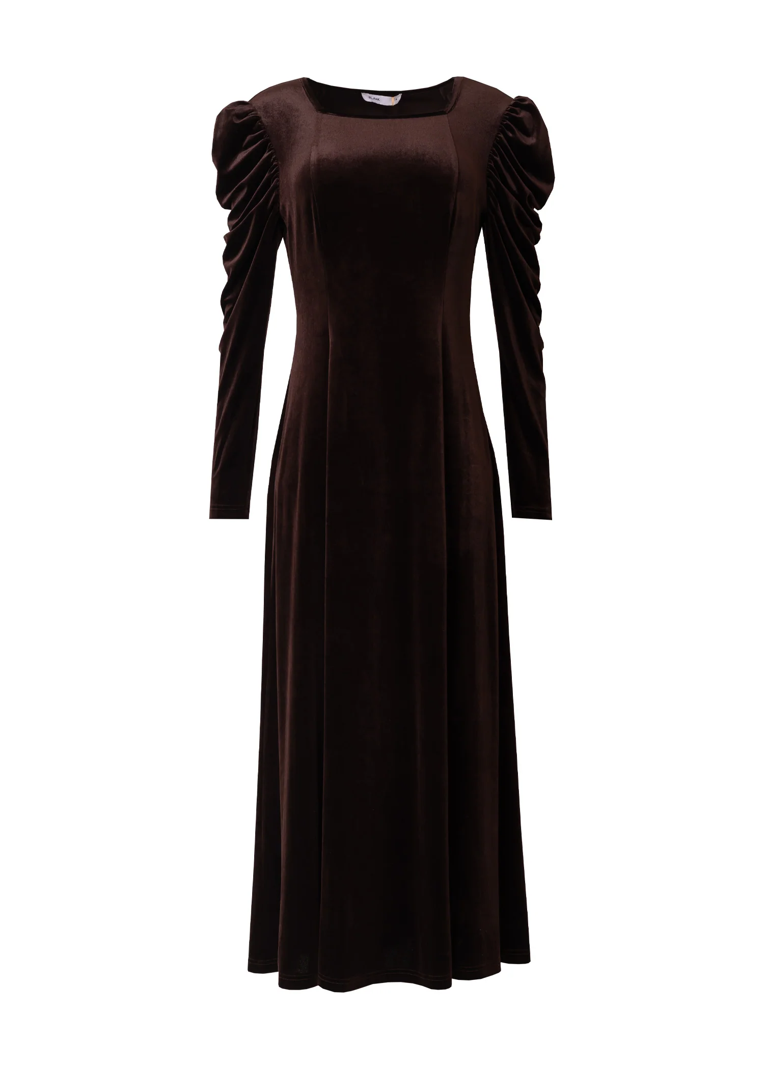 Brown Velvet Square Neck Dress - Image 5