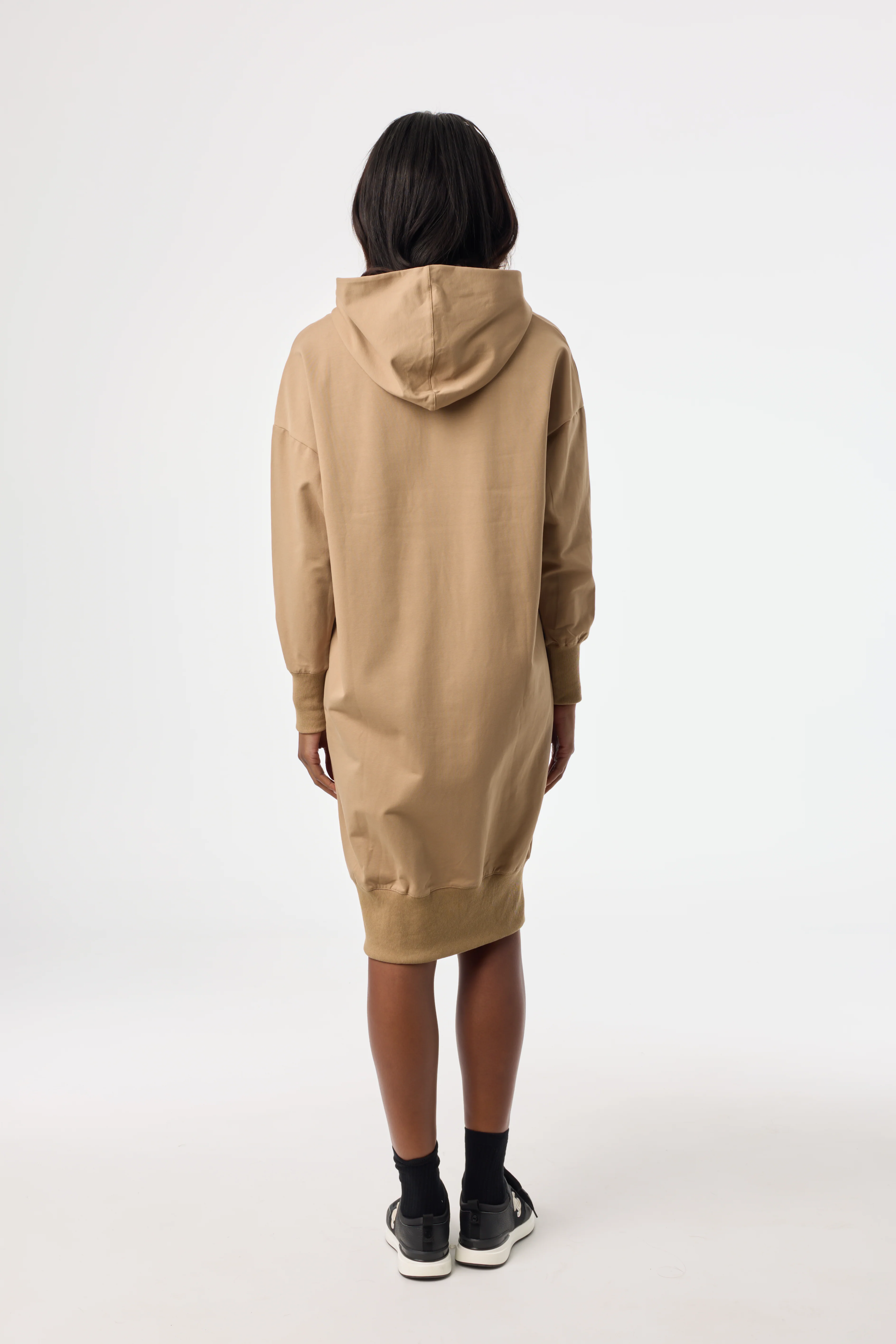 Brown Zipper Sweatshirt Dress - Image 3