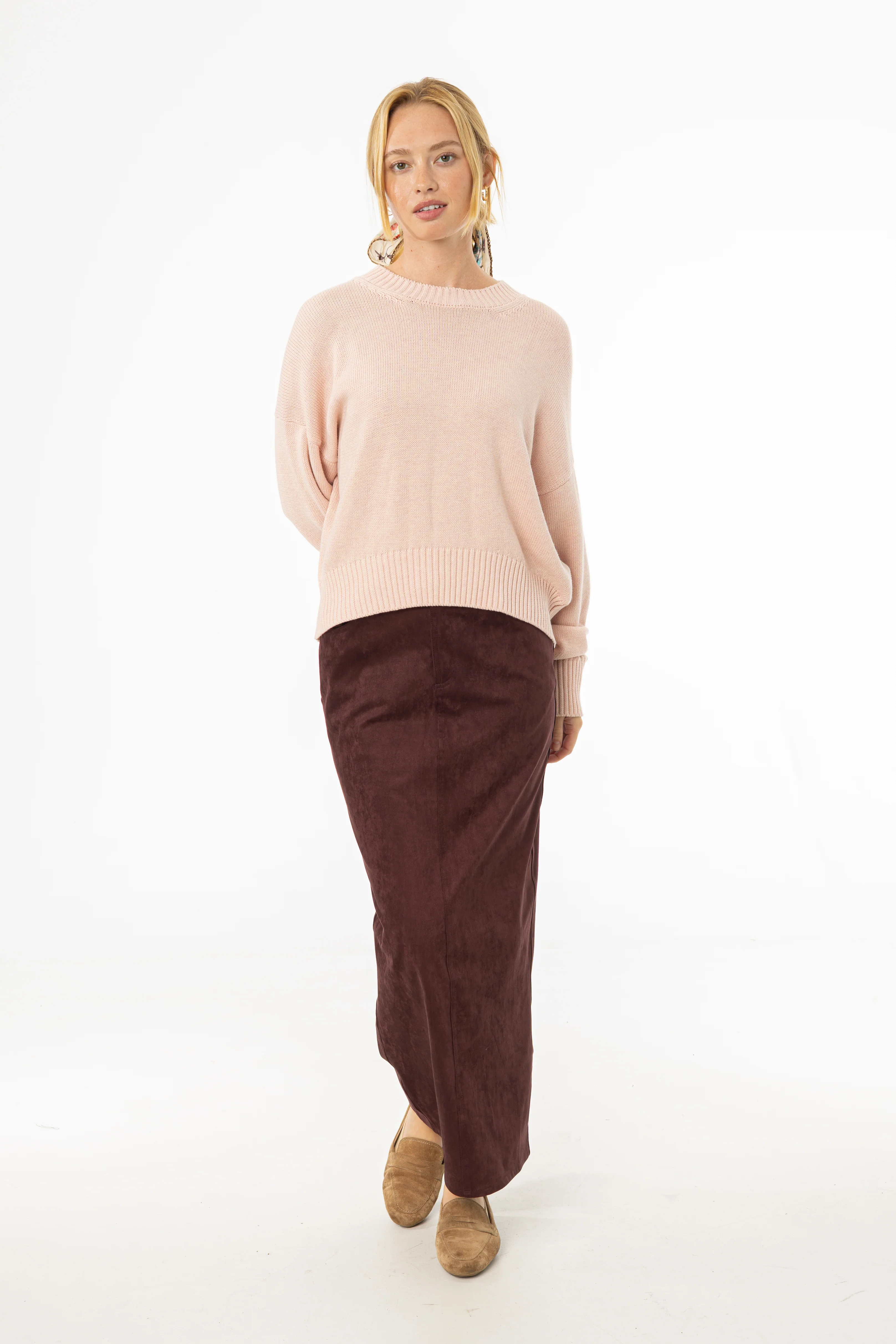 Burgundy Everyday Microsuede Skirt - Image 4