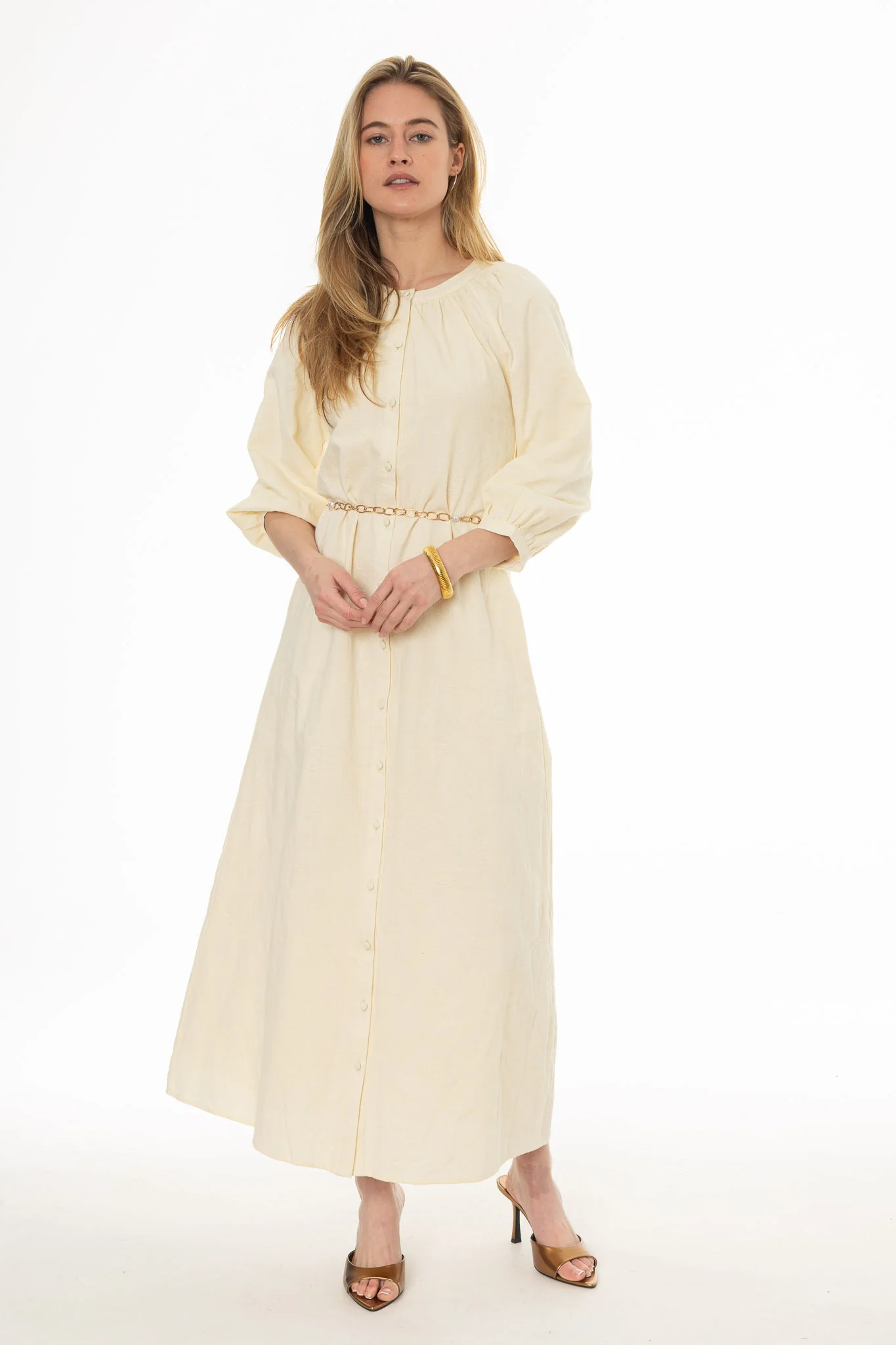 Buttercream Embroidered Maxi Dress - Image 5