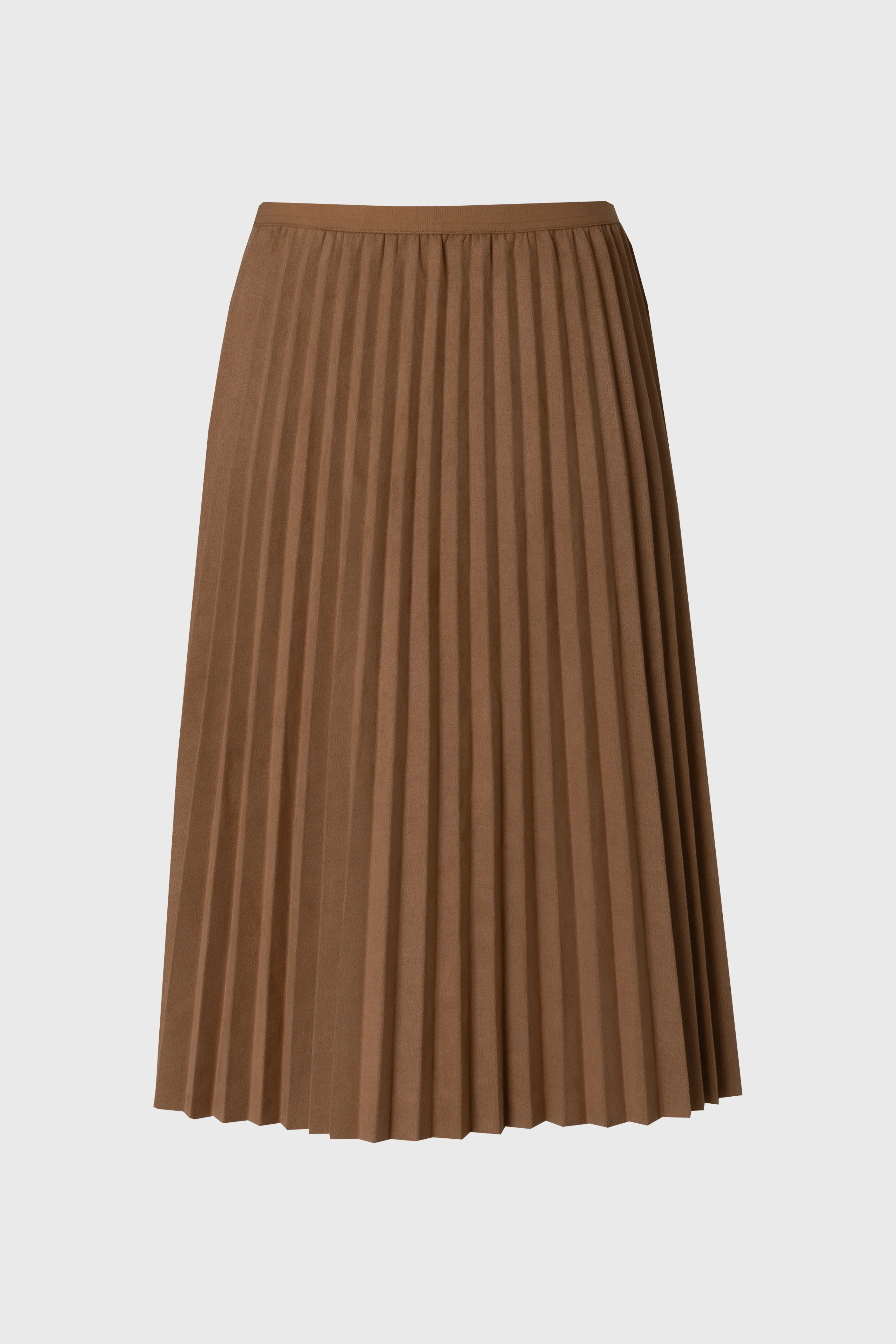 Camel Accordion Microsuede Skirt - Image 5
