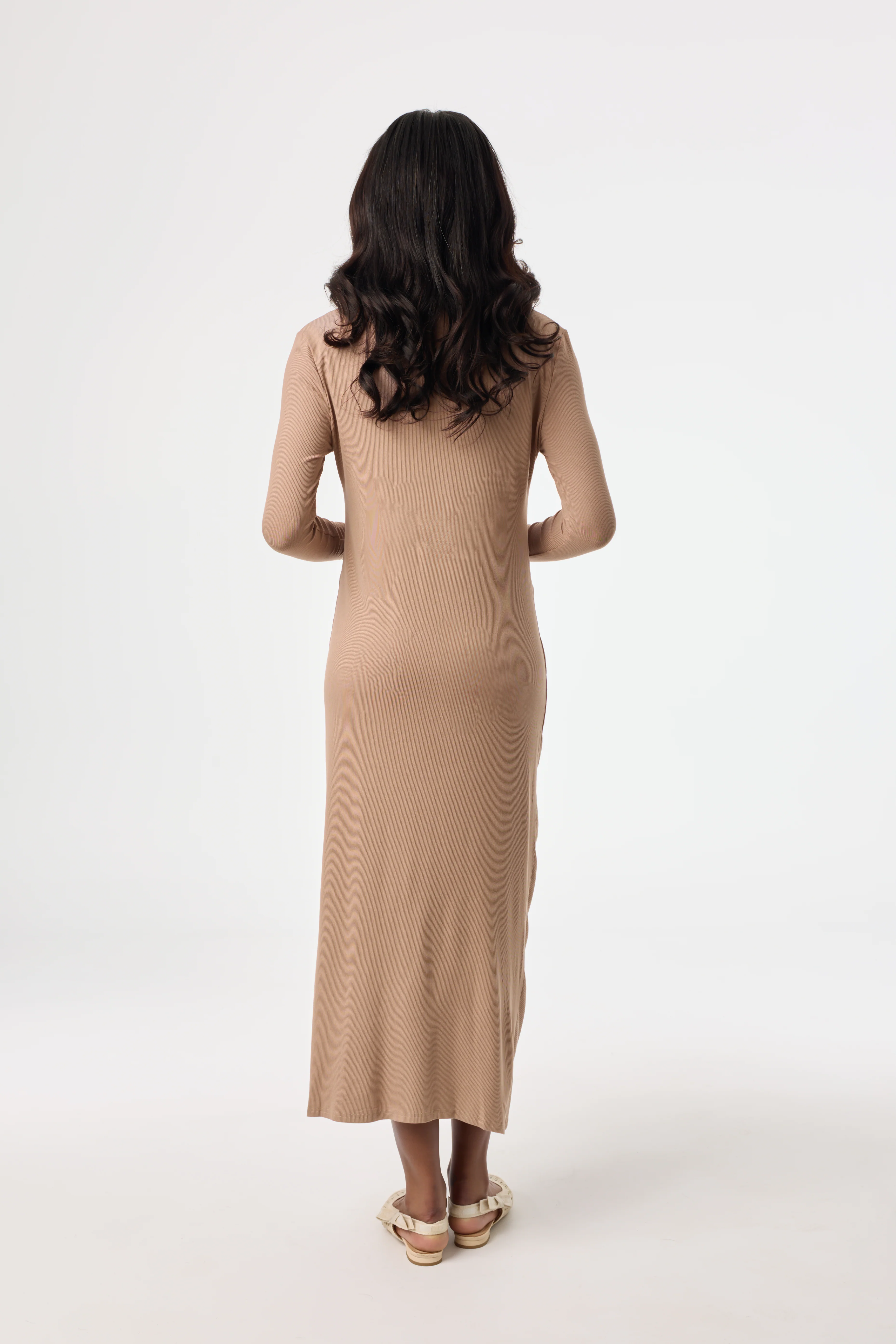 Chestnut Ruched Cardi Maxi Dress - Image 3