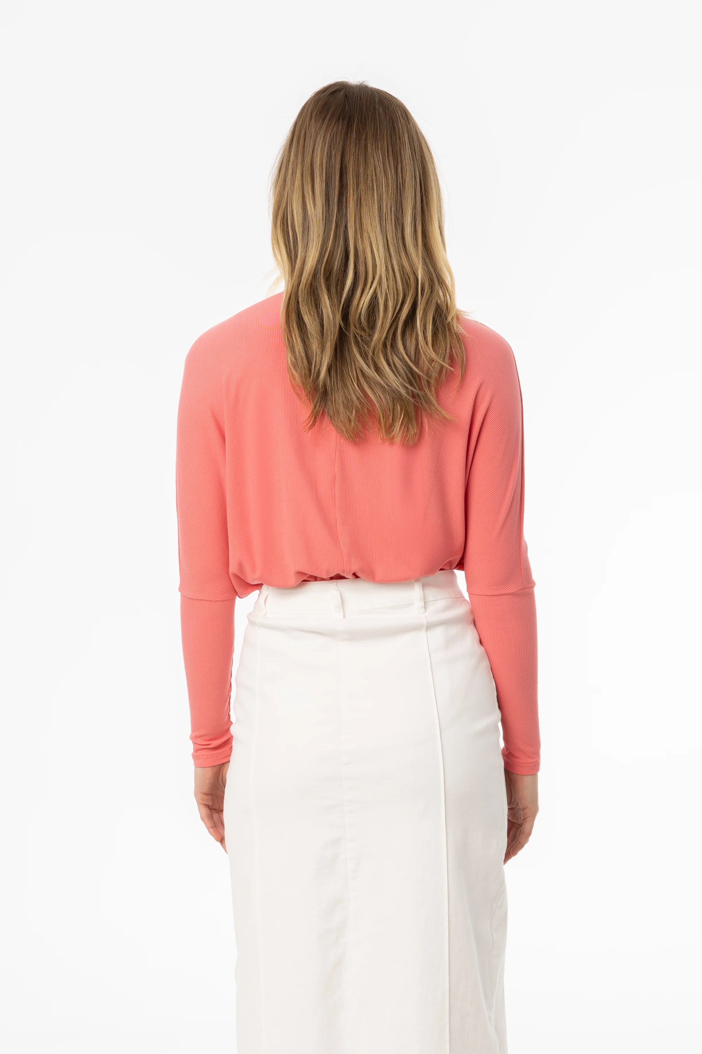 Coral Henley Dolman T-Shirt - Image 3