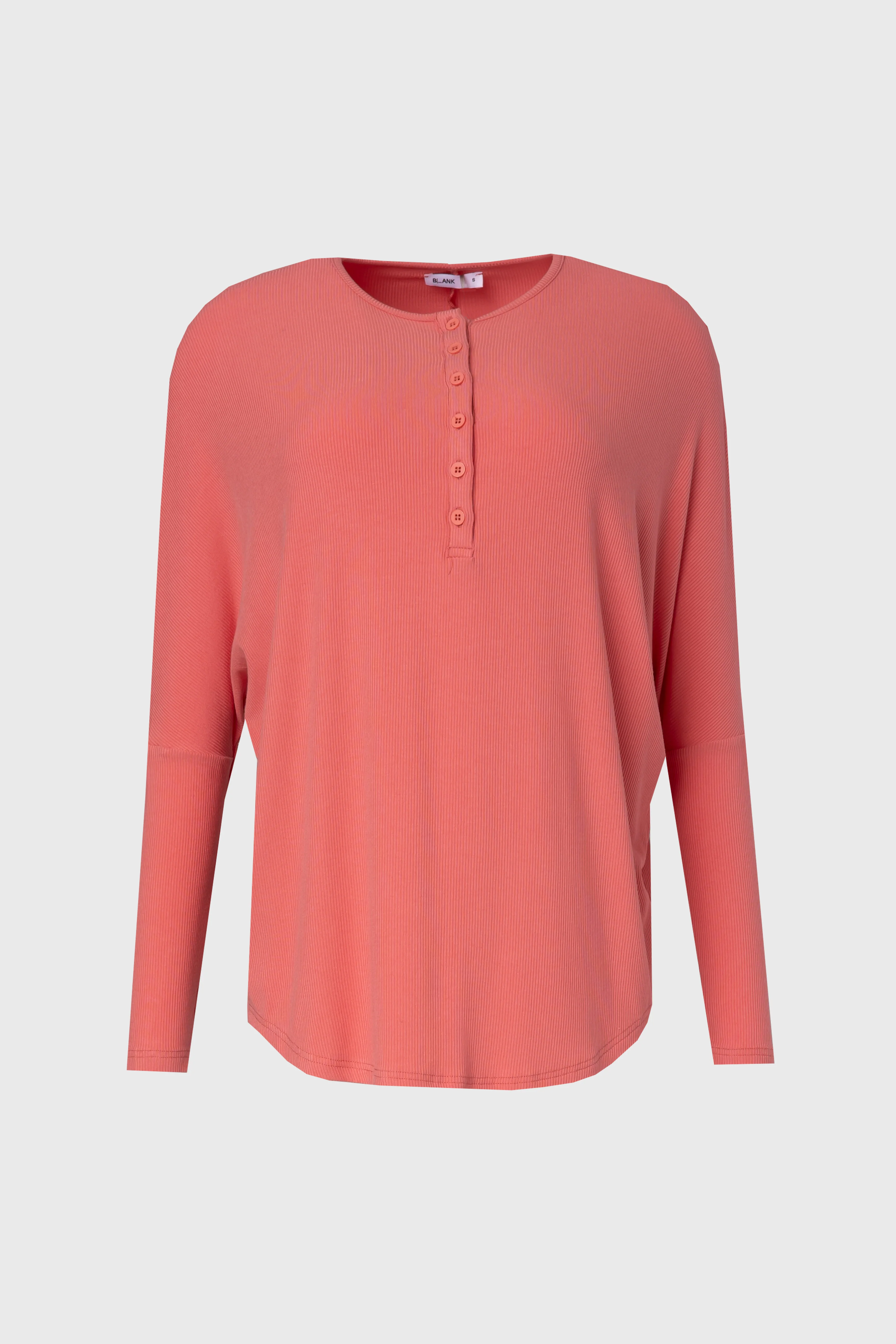 Coral Henley Dolman T-Shirt - Image 5