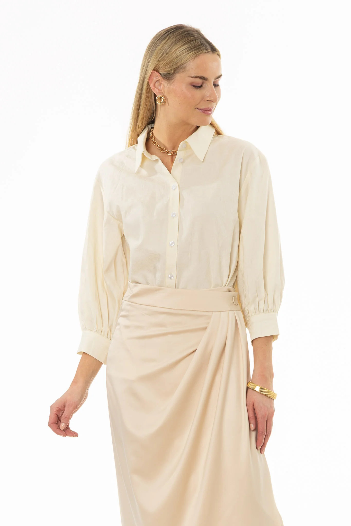 Cream Paisley 3/4 Sleeve Blouse