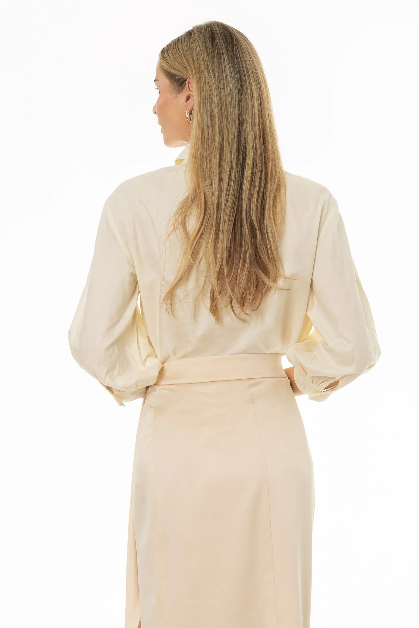 Cream Paisley 3/4 Sleeve Blouse - Image 4