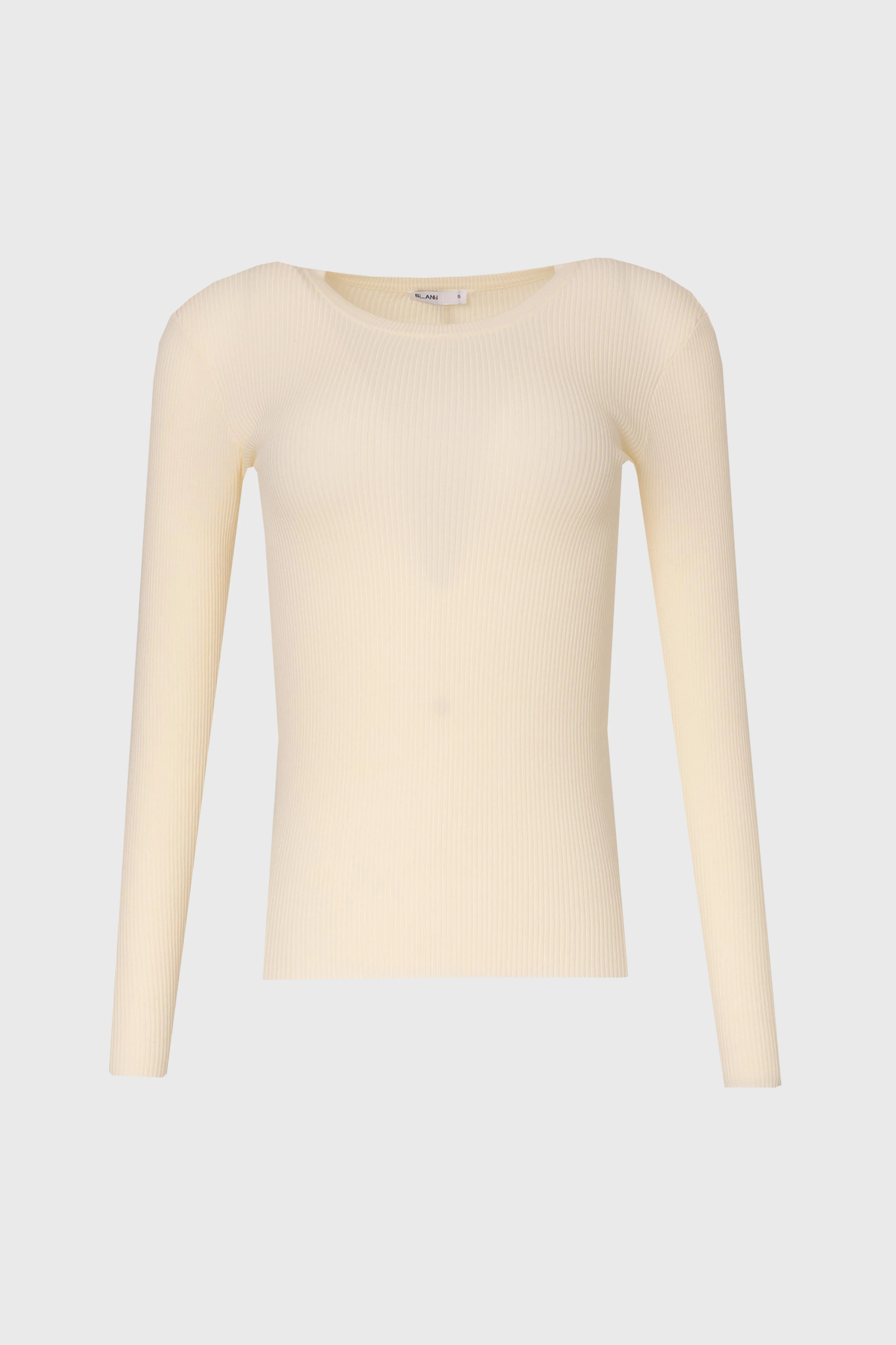 Cream Ribbed Knit Top - Image 6