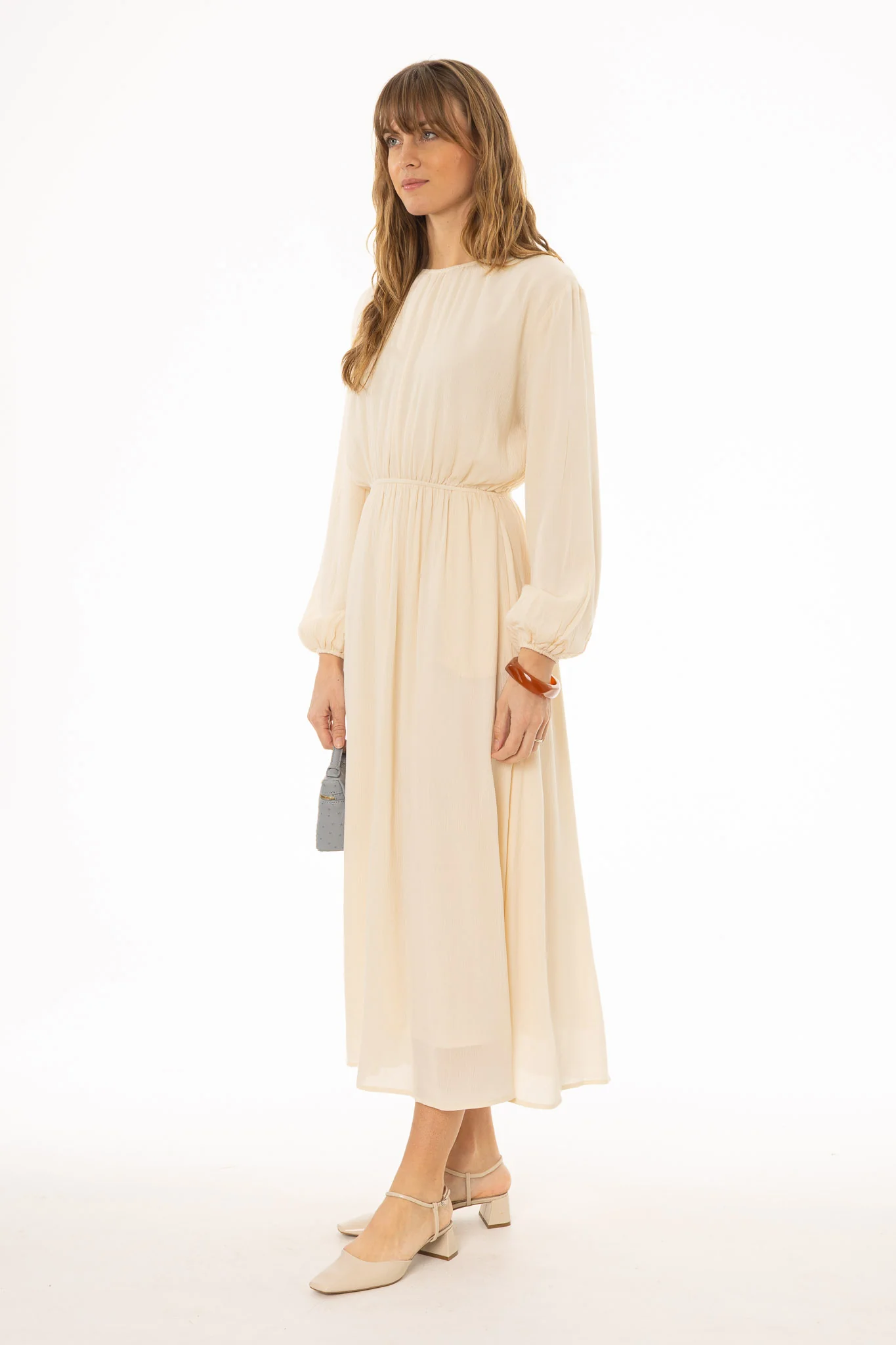 Cream Waisted Maxi Dress - Image 4