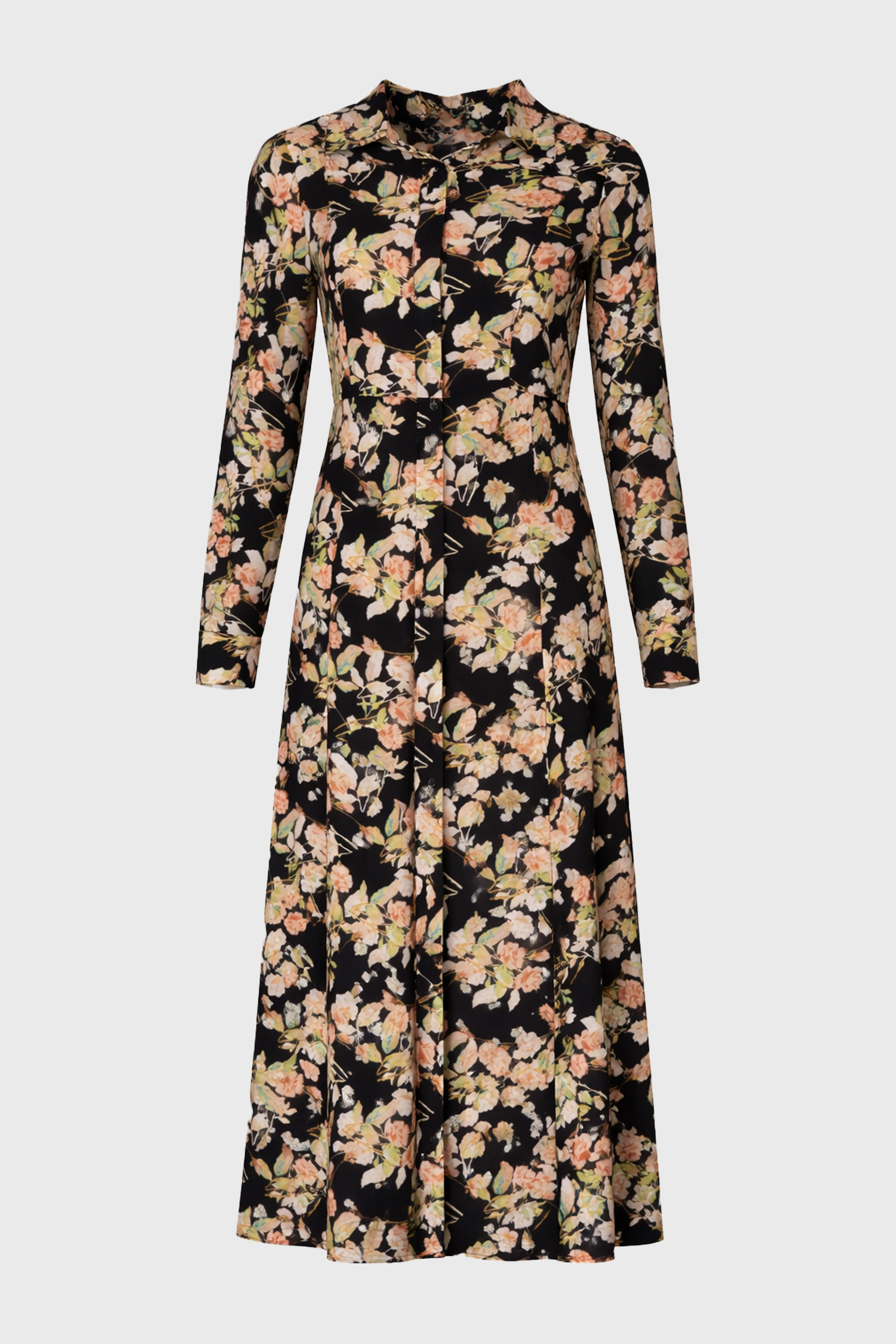 Floral Covered Placket Maxi Shirt Dress - Image 6
