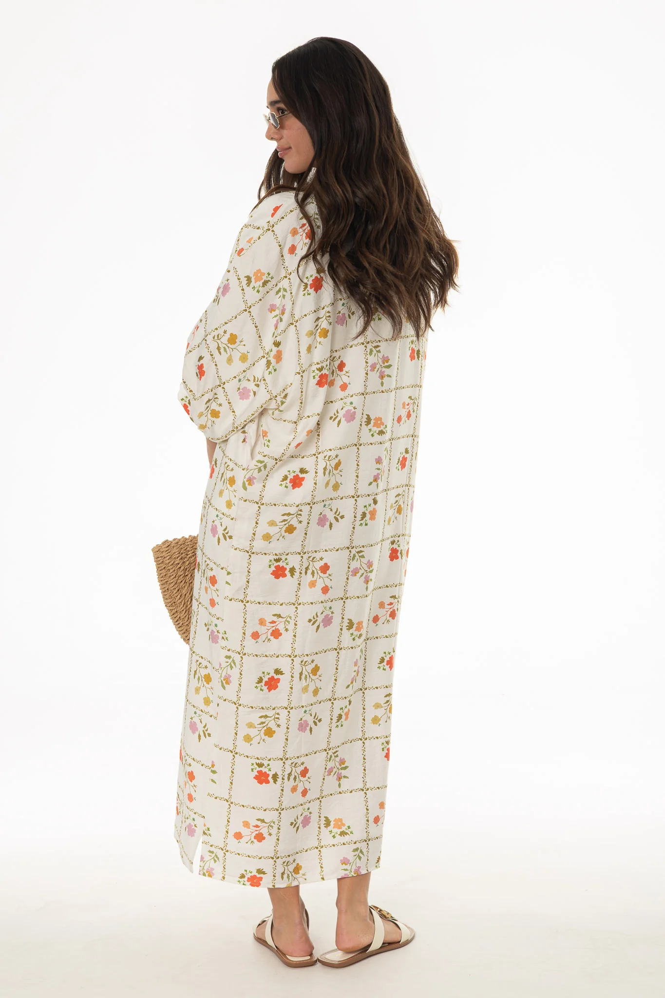 Floral Printed Balloon Sleeve Maxi Dress - Image 4