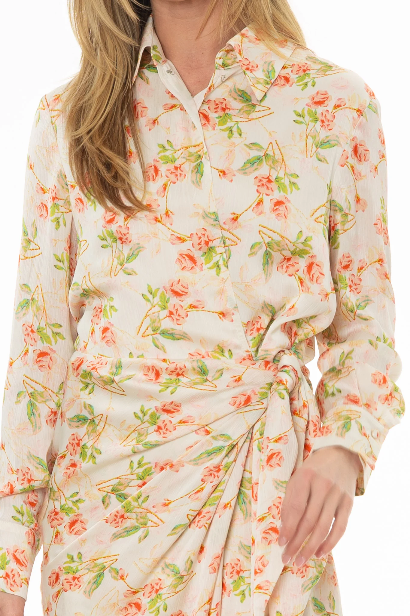 Floral Print Side Tie Wrap Maxi Dress - Image 2