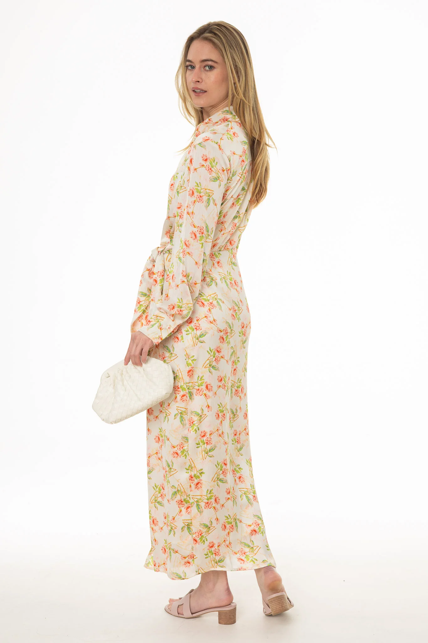 Floral Print Side Tie Wrap Maxi Dress - Image 4