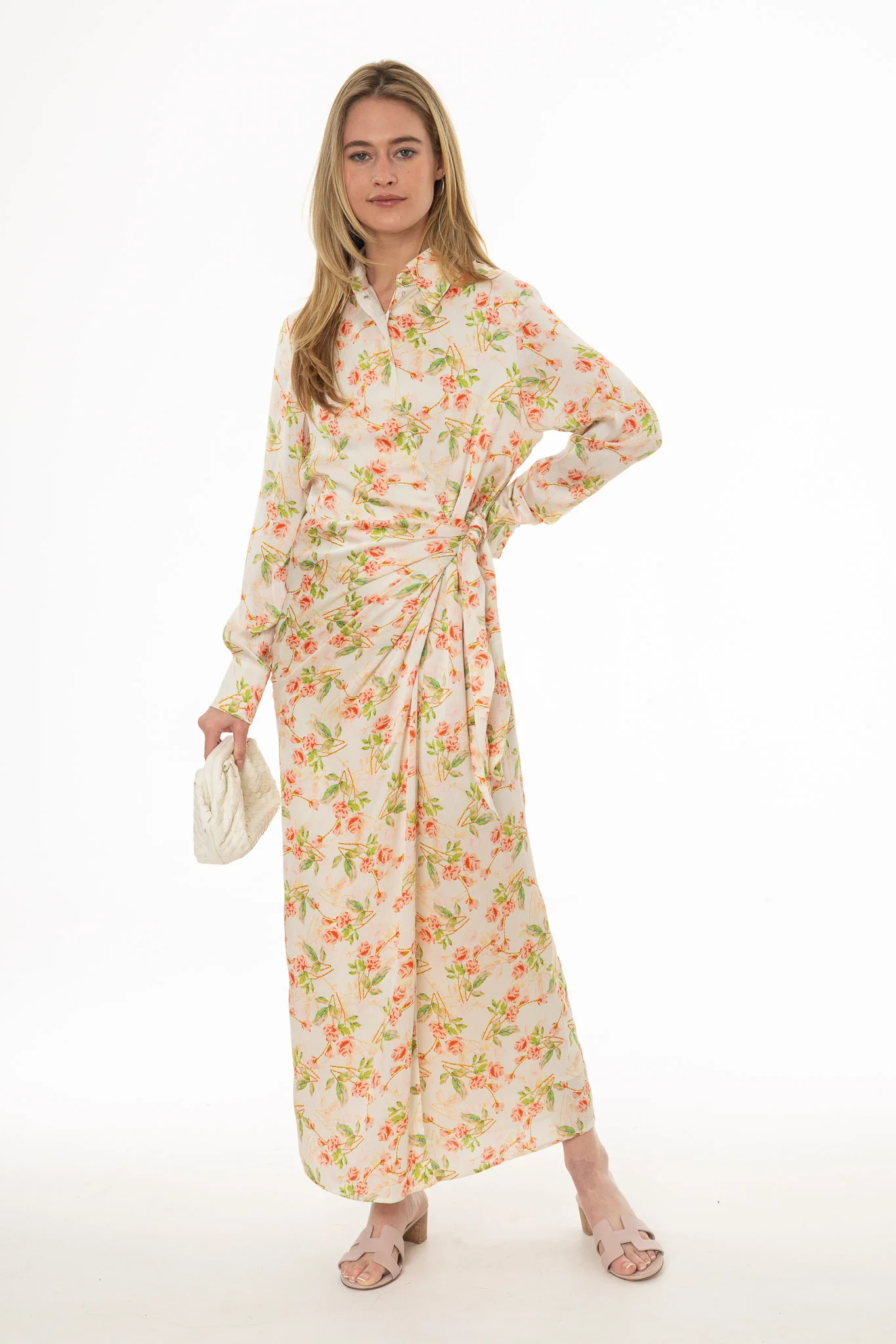 Floral Print Side Tie Wrap Maxi Dress - Image 5