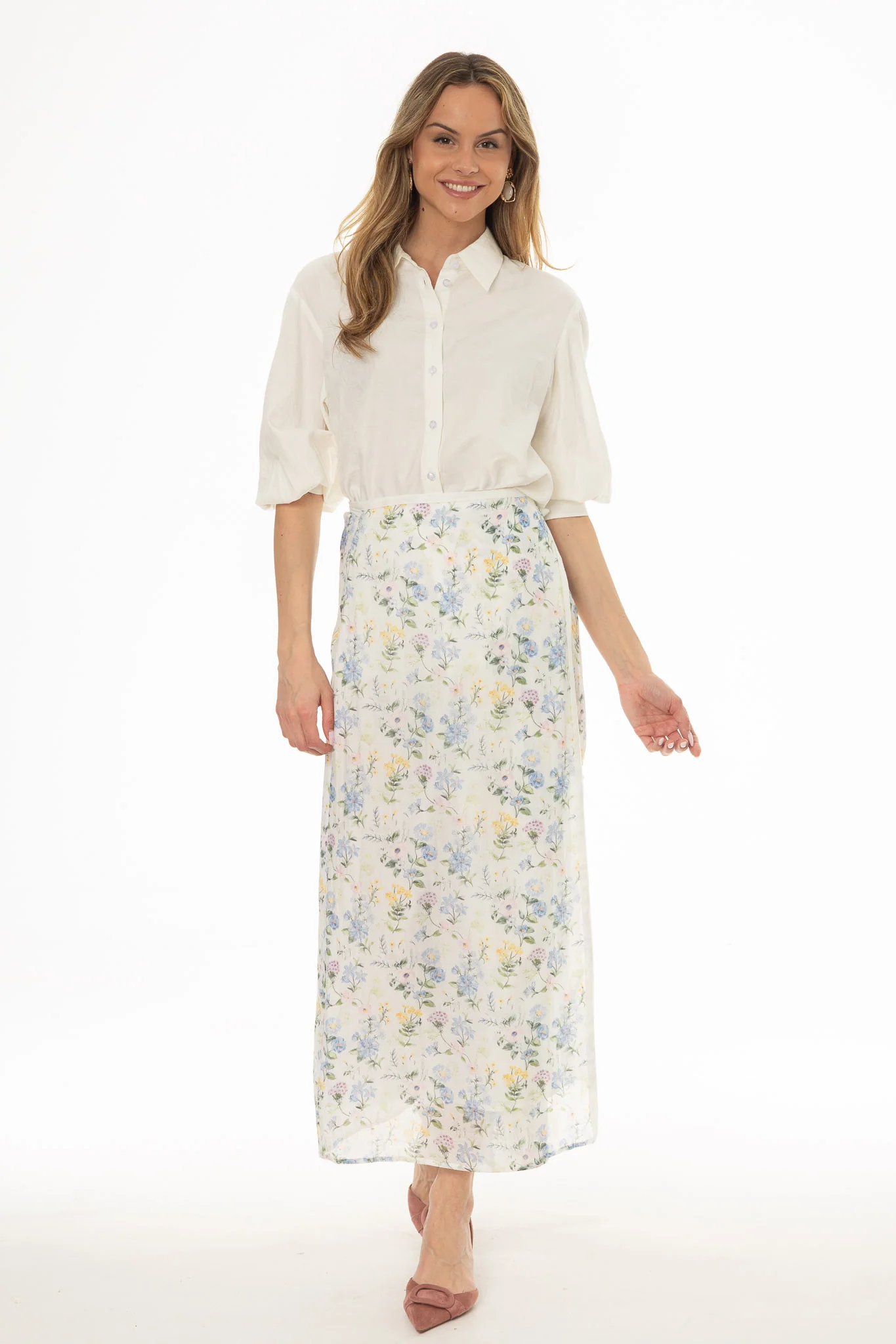 Floral Printed Wrap Skirt - Image 5