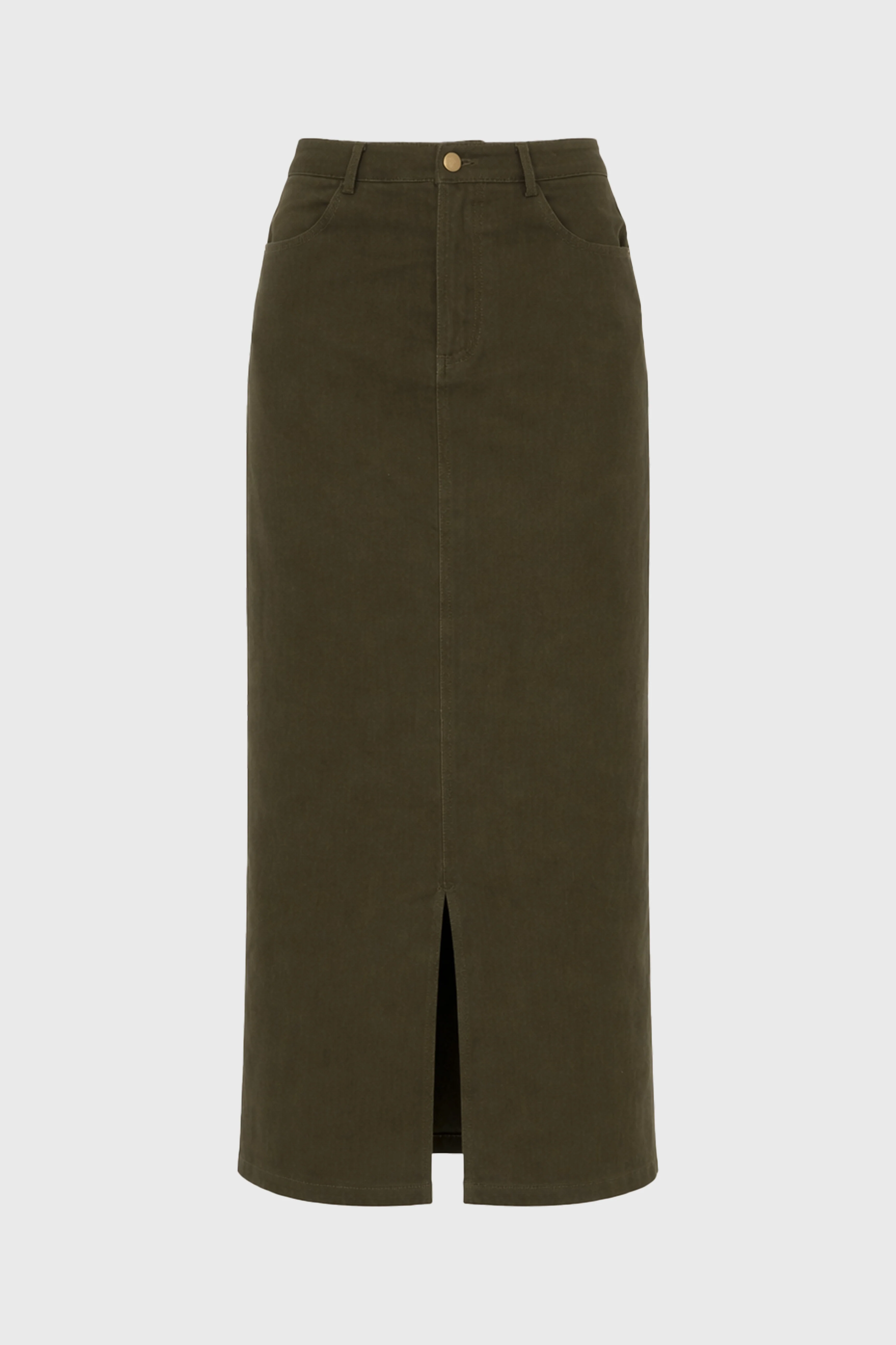 Green Front Slit Maxi Skirt - Image 6
