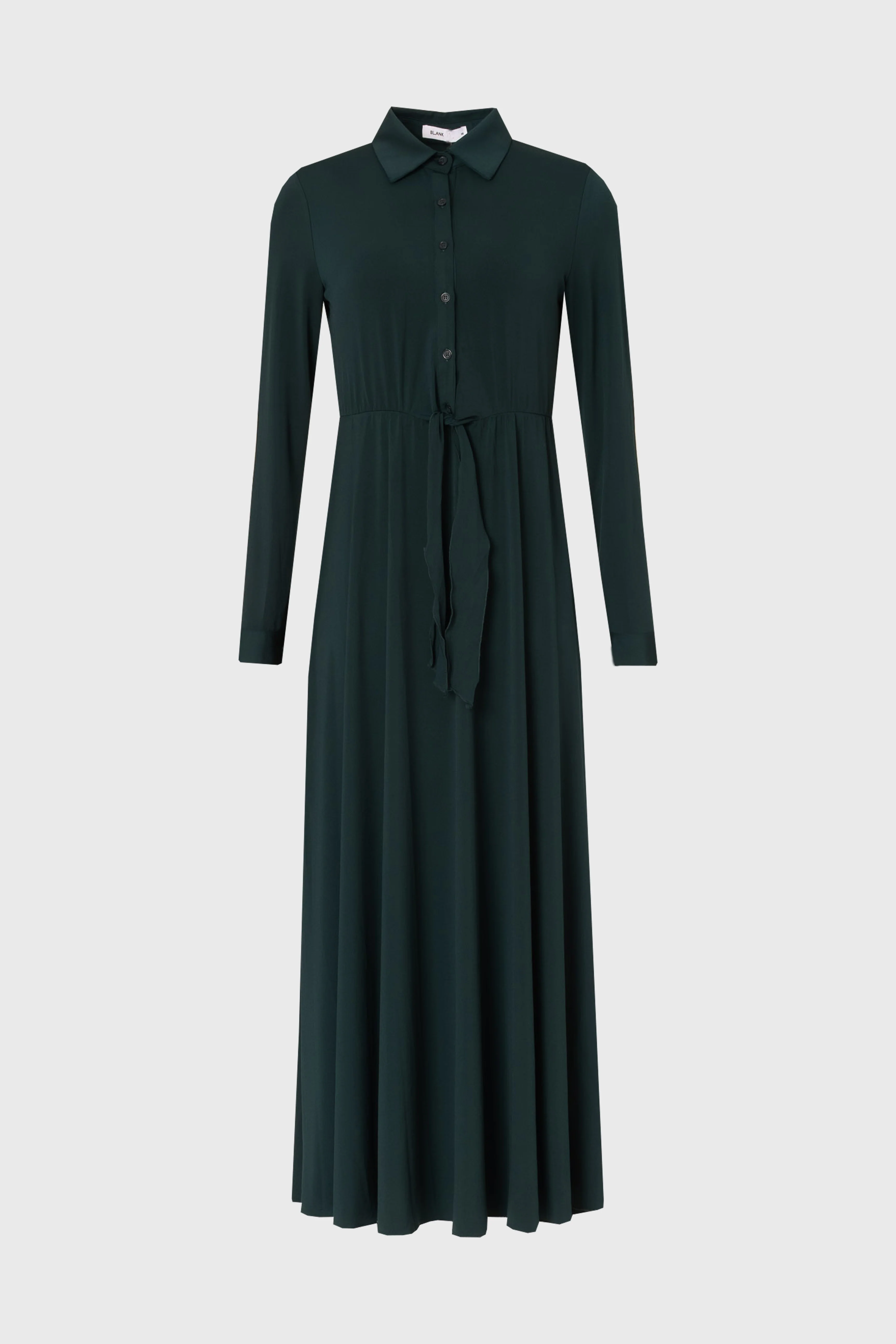 Teal Slinky Button Tie Maxi Dress - Image 6