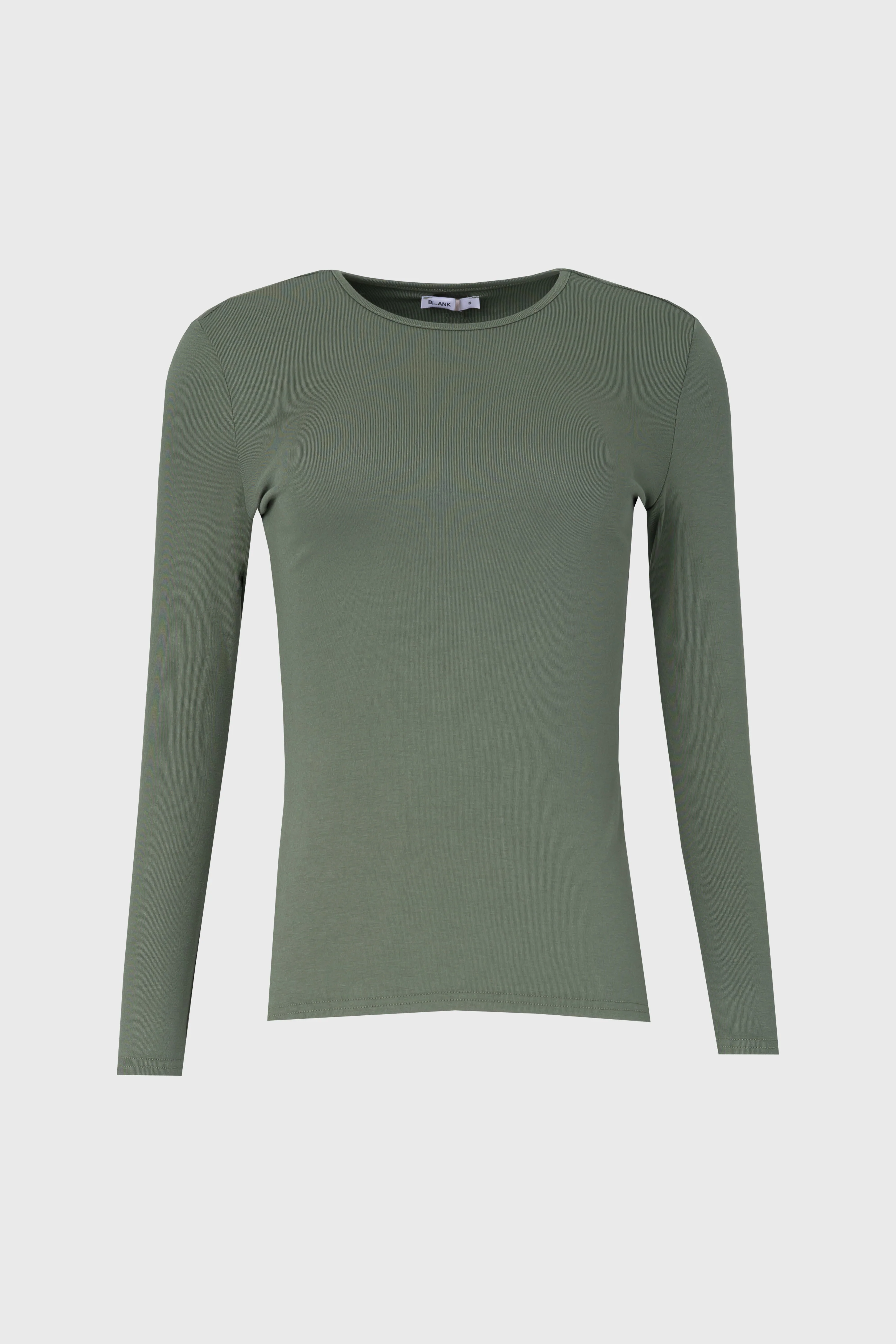 Green Solid Round Neck Long Sleeve T-Shirt - Image 5