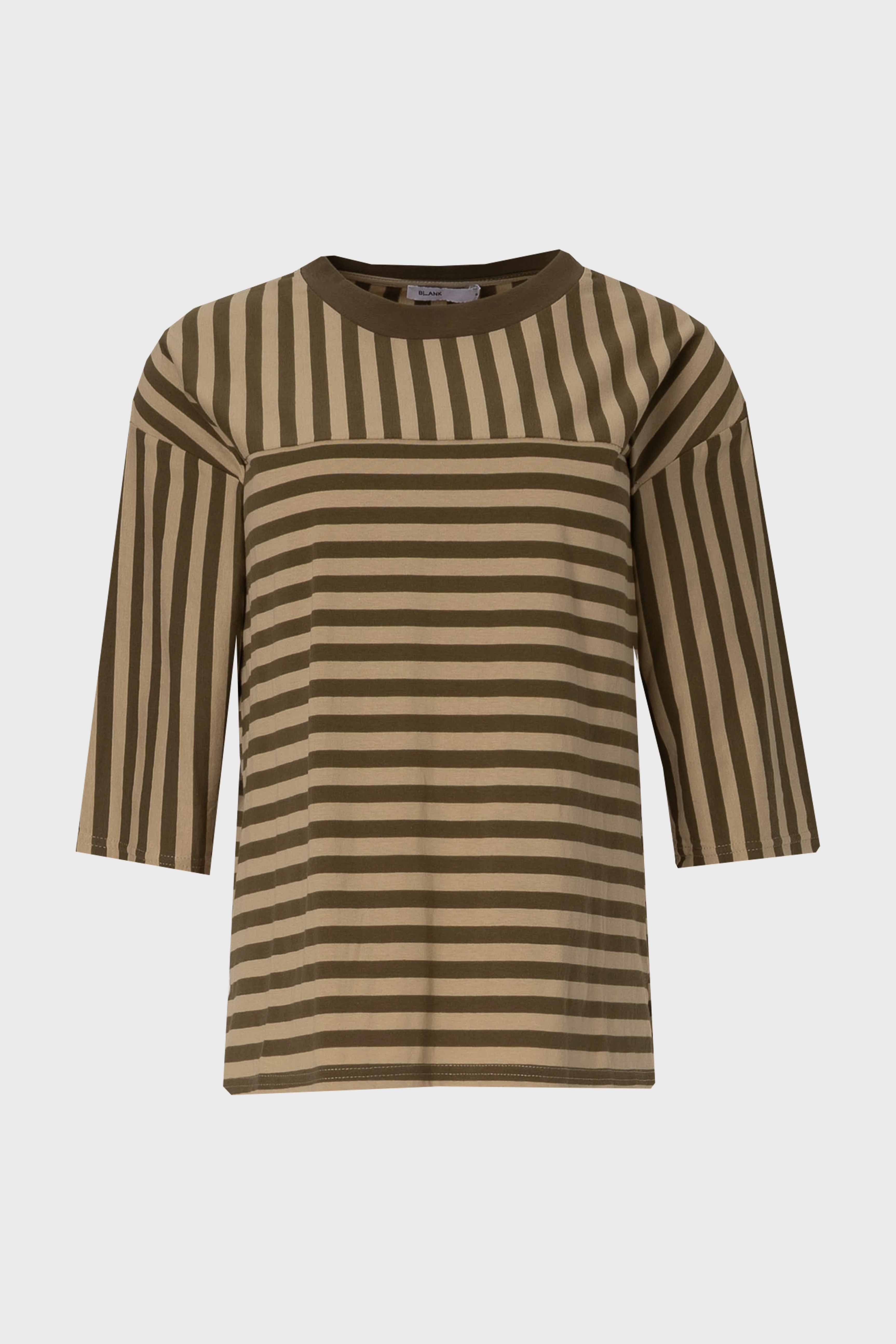 Green Striped Contrast T-Shirt - Image 5