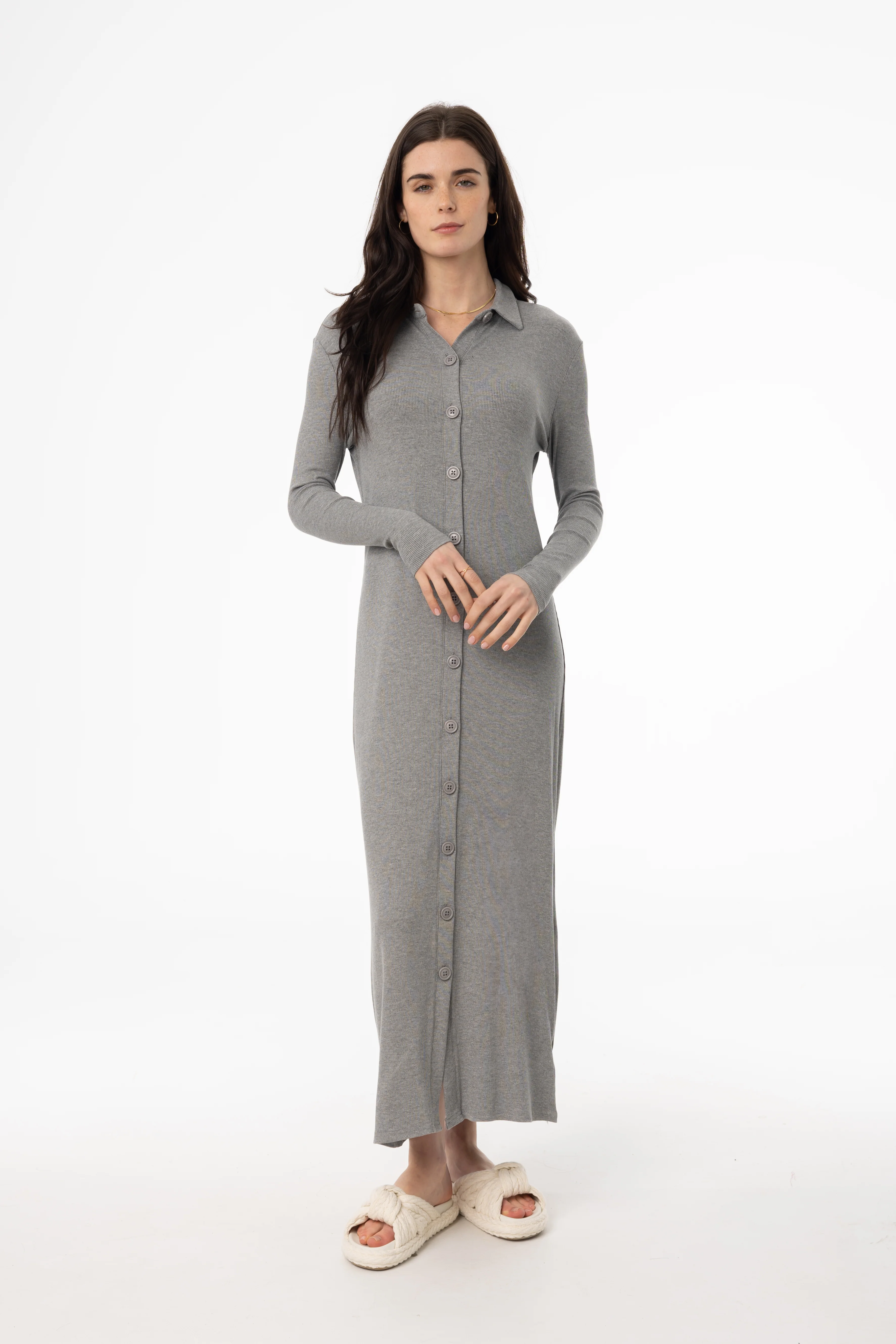 Grey Cardi Maxi Dress