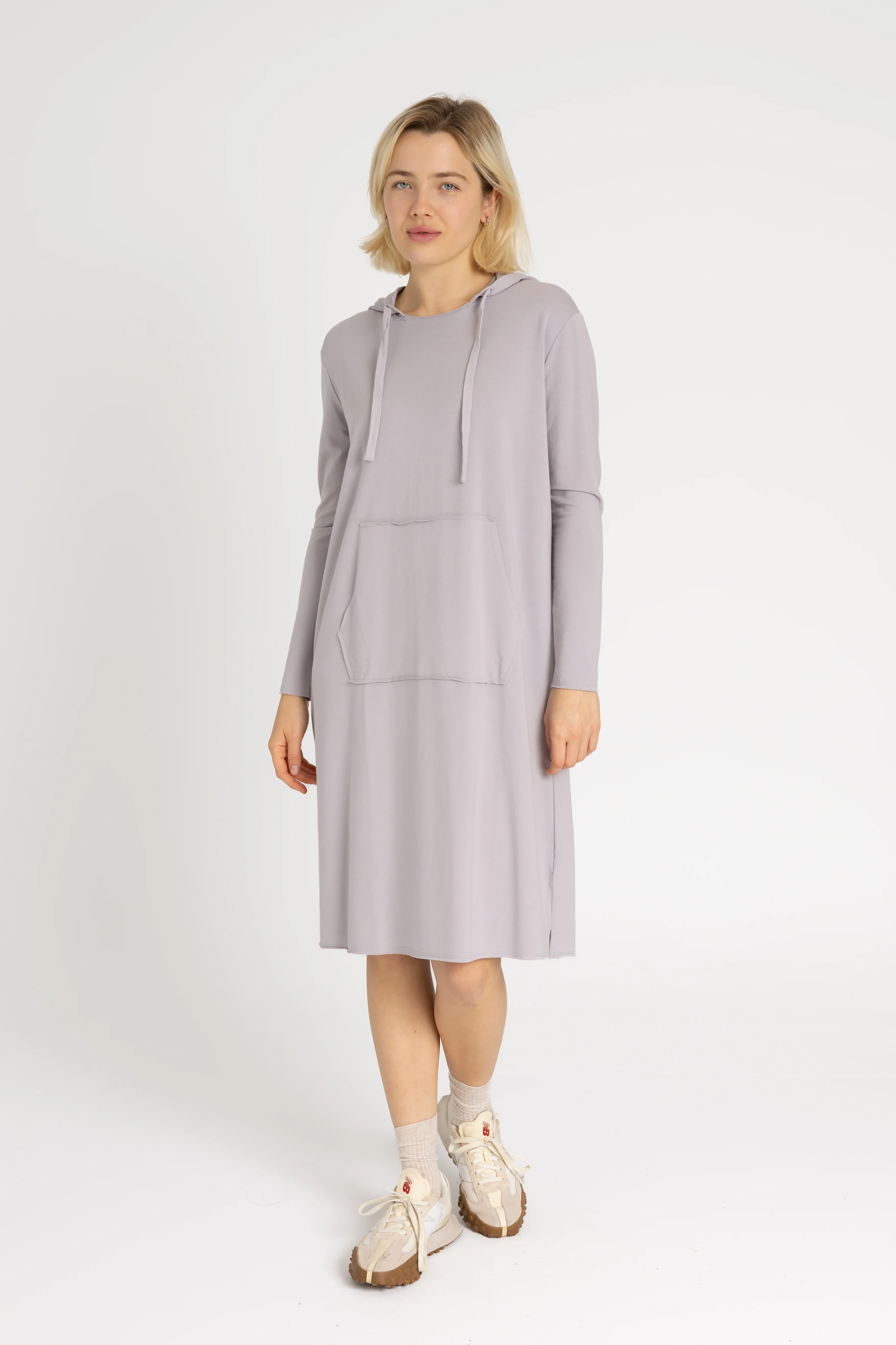 Grey Drawstring Hoodie Dress - Image 4