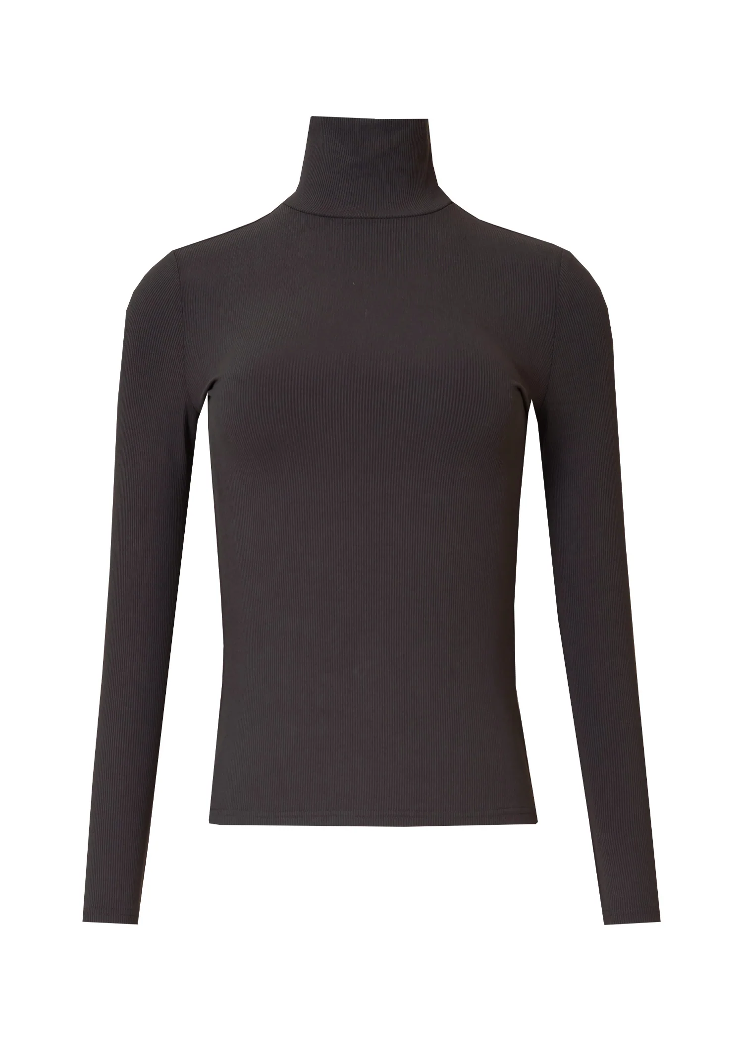 Grey Ribbed Turtleneck Top - Image 5