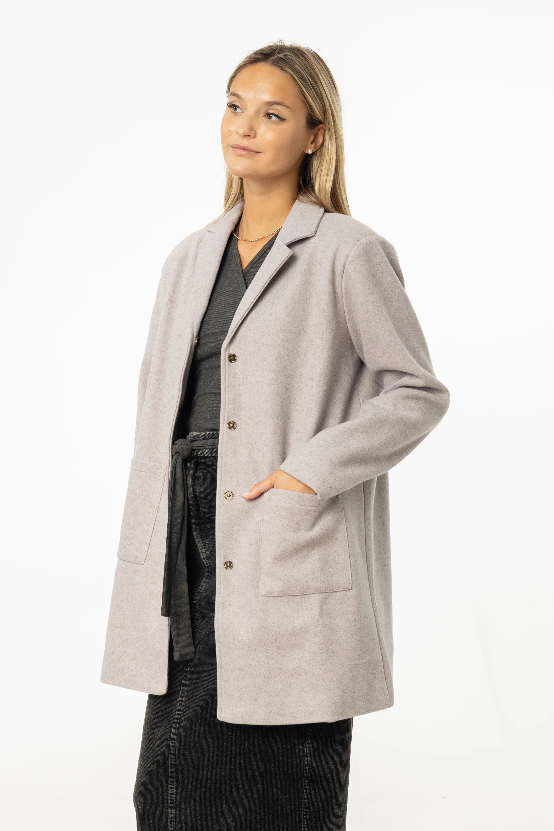 Grey Wool Coat - Image 2