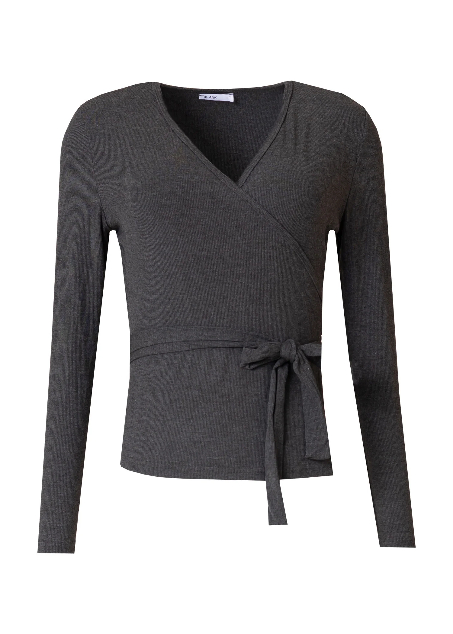 Heather Grey Wrap Tee - Image 5