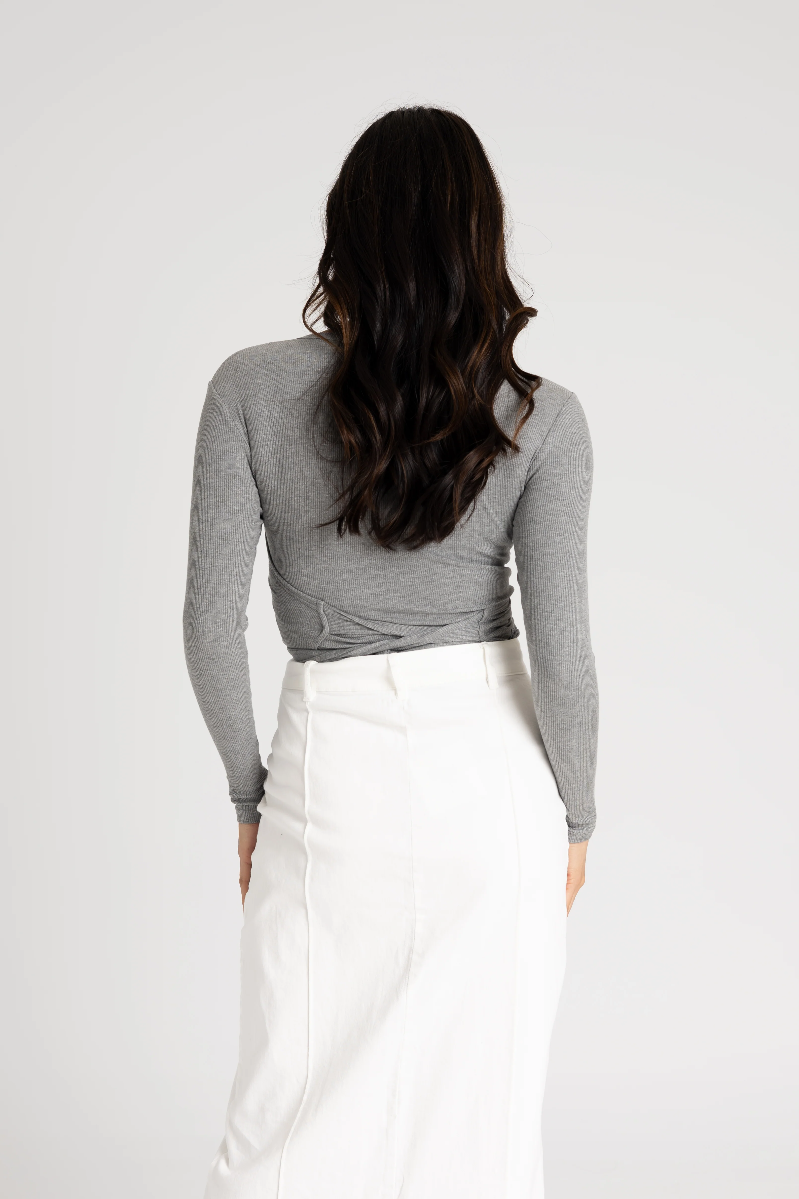 Grey Wrap T-Shirt - Image 3