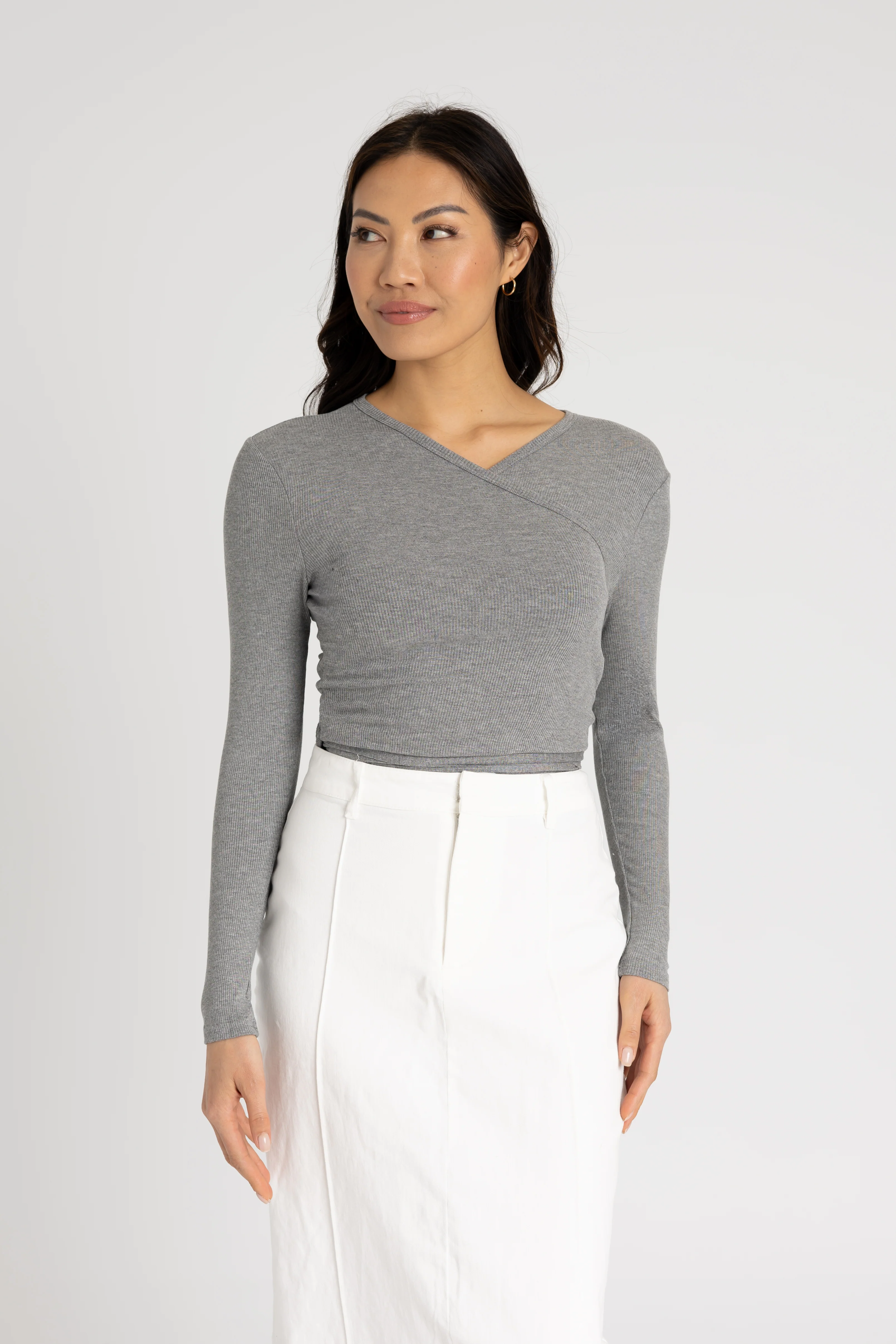 Grey Wrap T-Shirt - Image 4