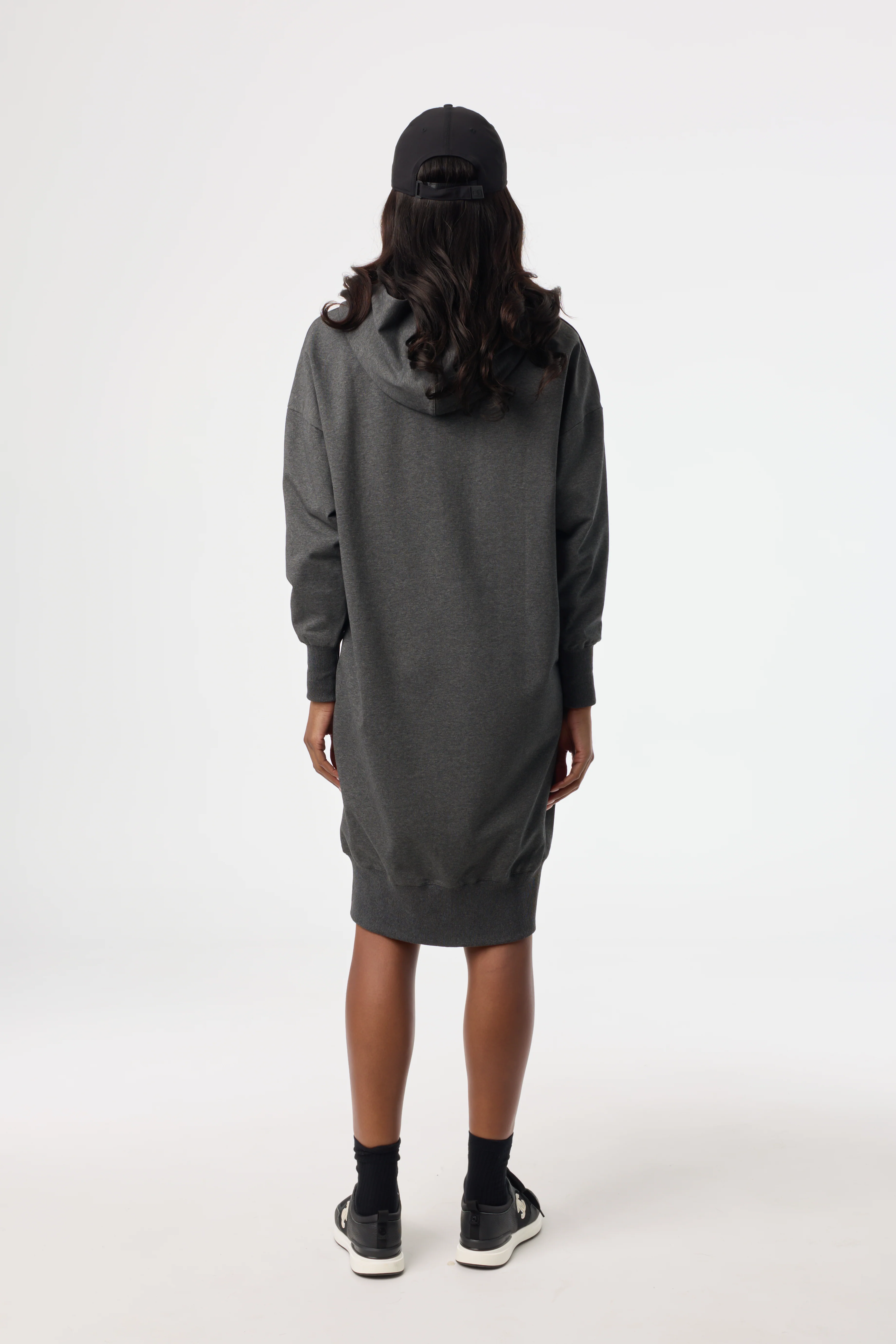 Grey Zipper Sweatshirt Dress - Image 3
