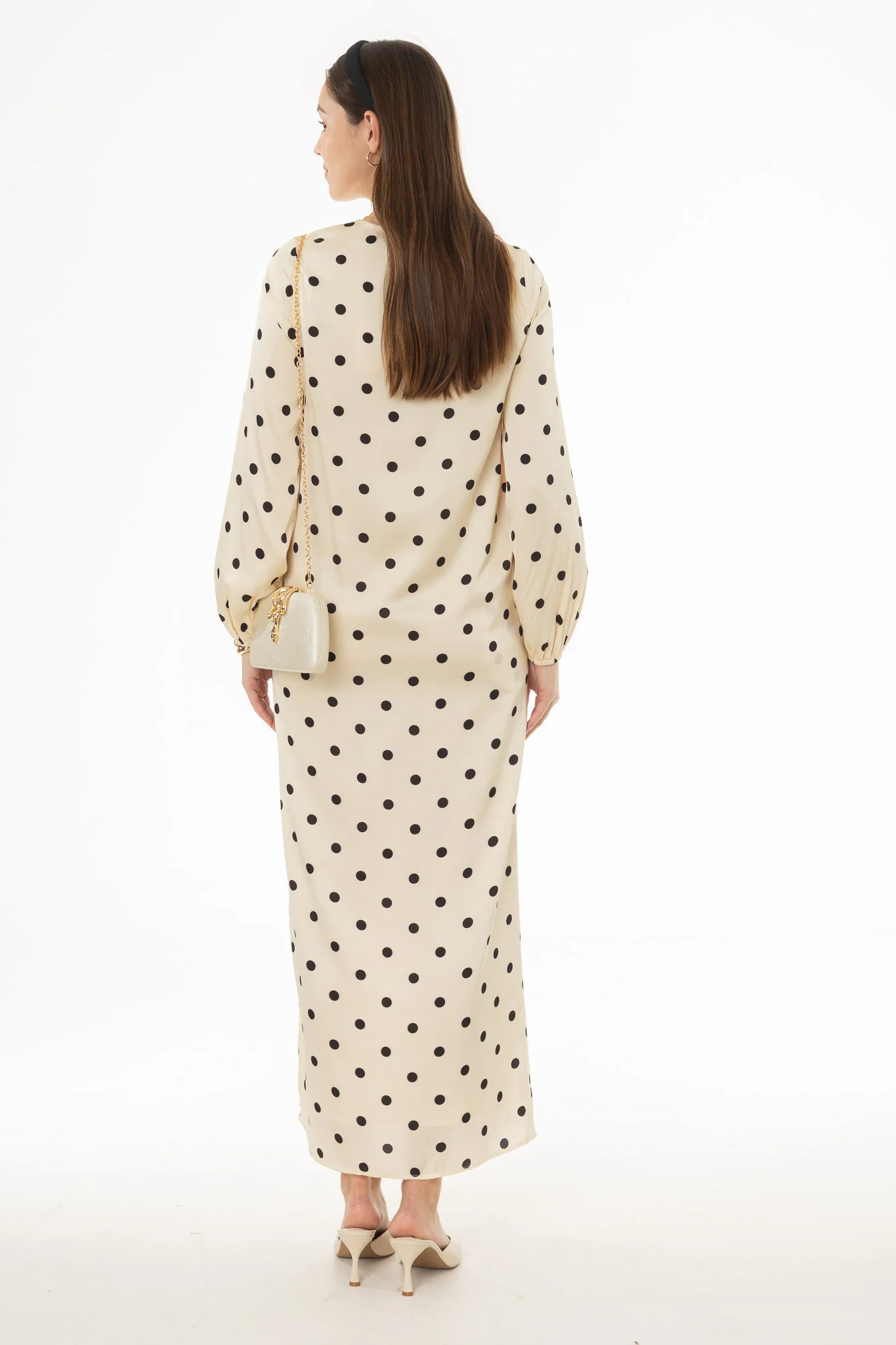Ivory Polka Dot Maxi Dress - Image 4