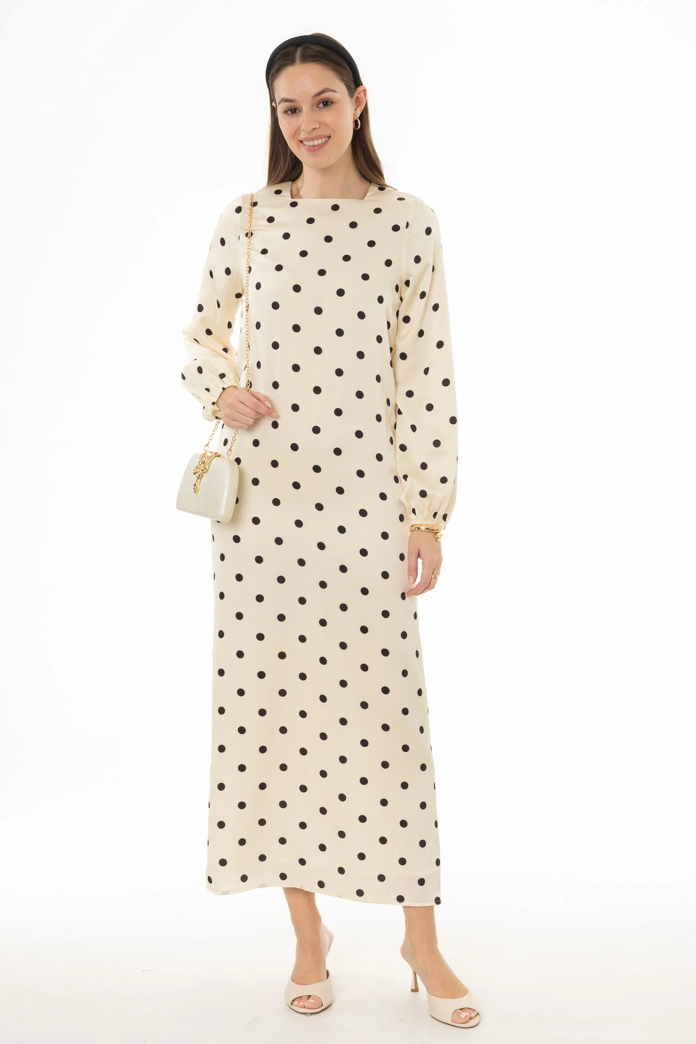 Ivory Polka Dot Maxi Dress - Image 5