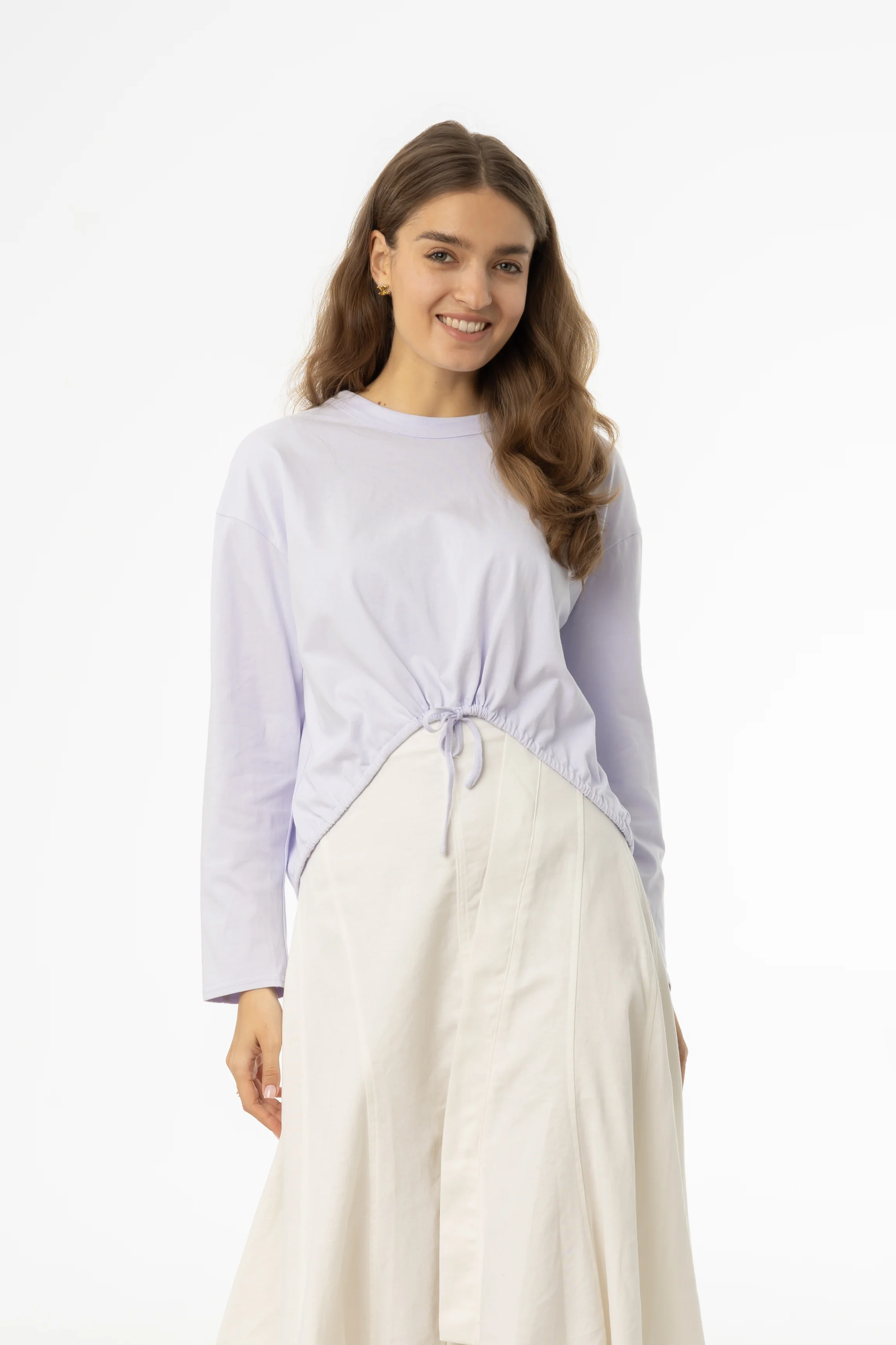 Lavender High Low Drawstring Tee - Image 4