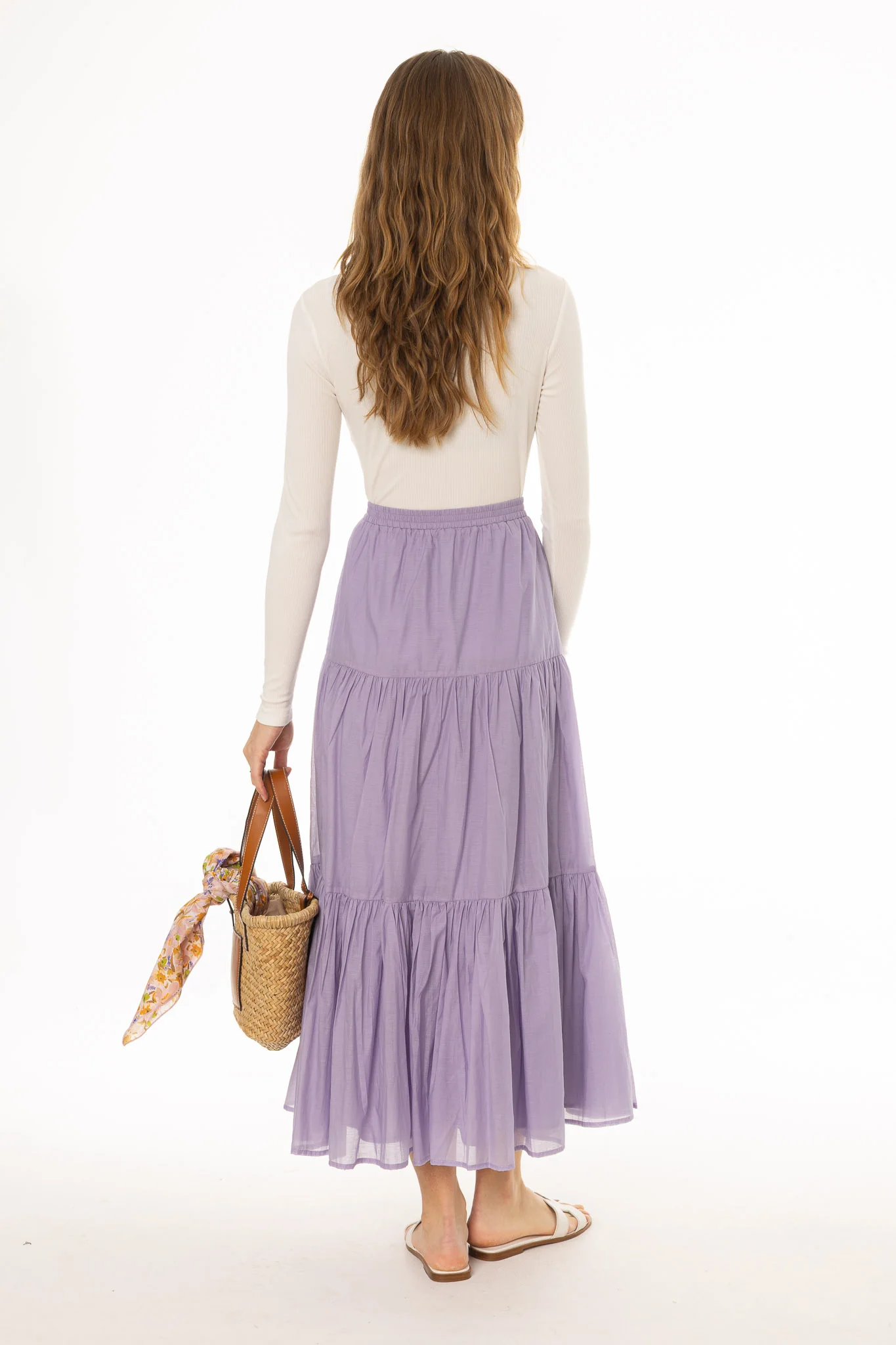 Lavender Layered Chiffon Skirt - Image 4