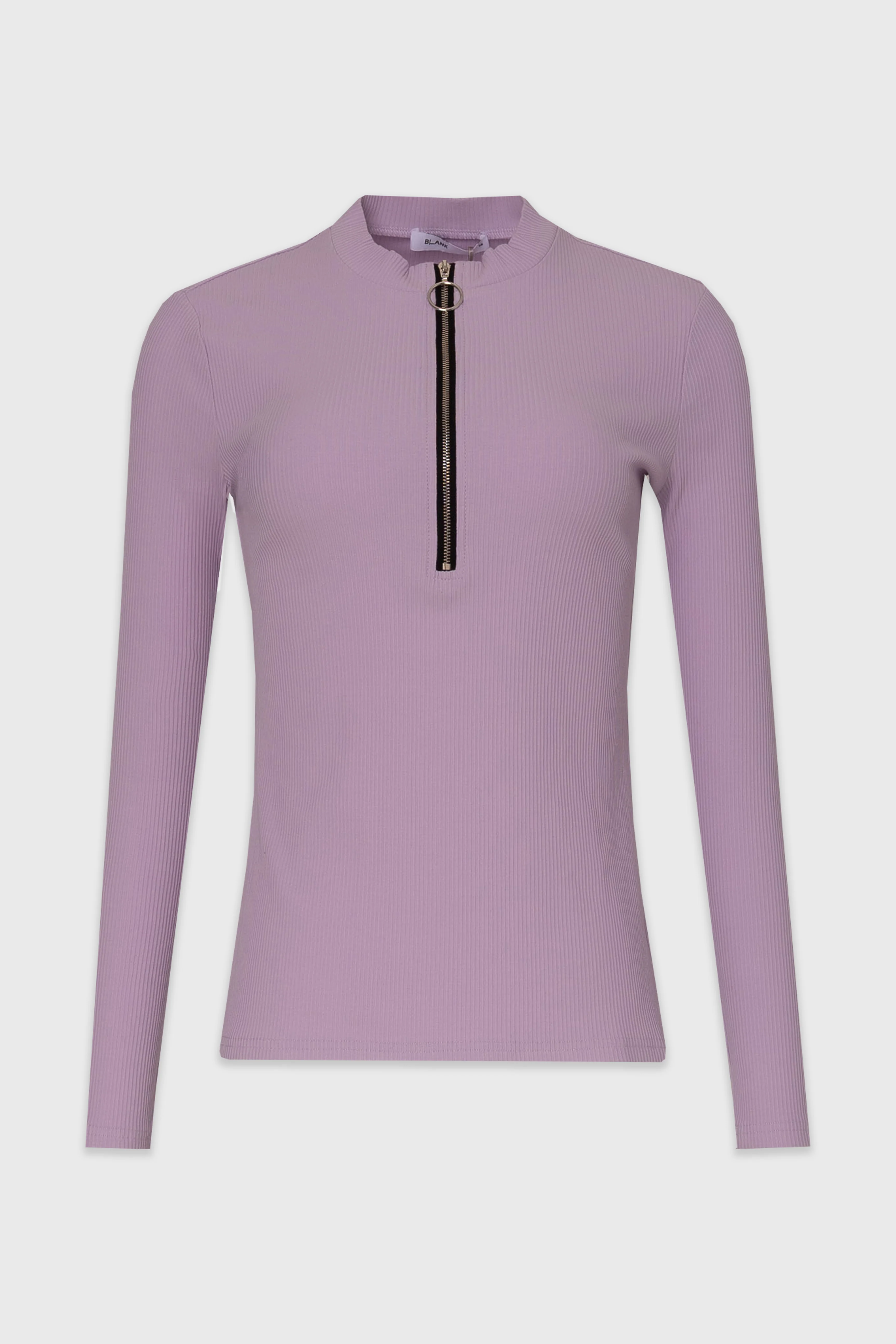 Lavender Ribbed Zipper Top - Image 6