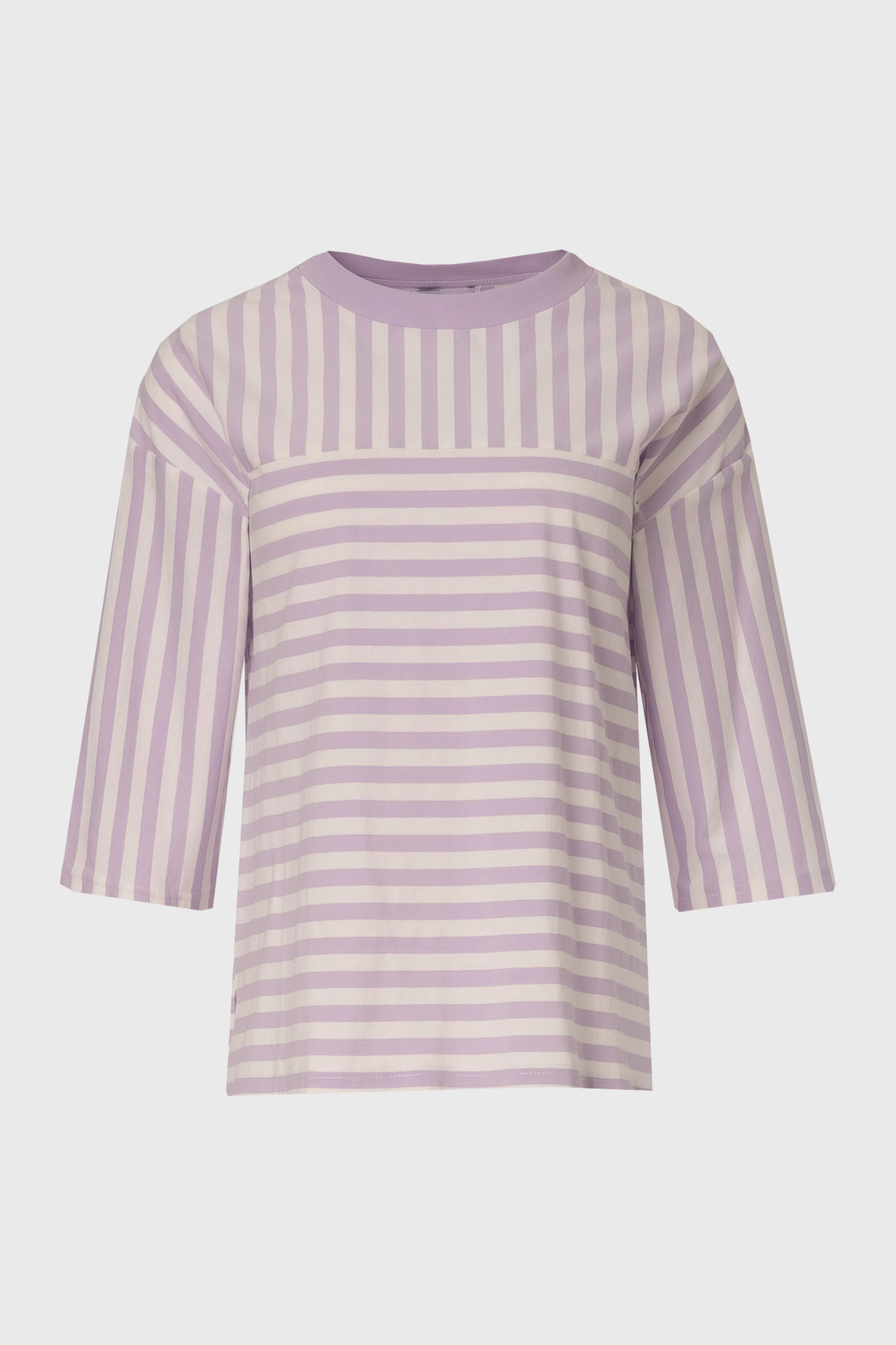 Lavender Striped Contrast T-Shirt - Image 6